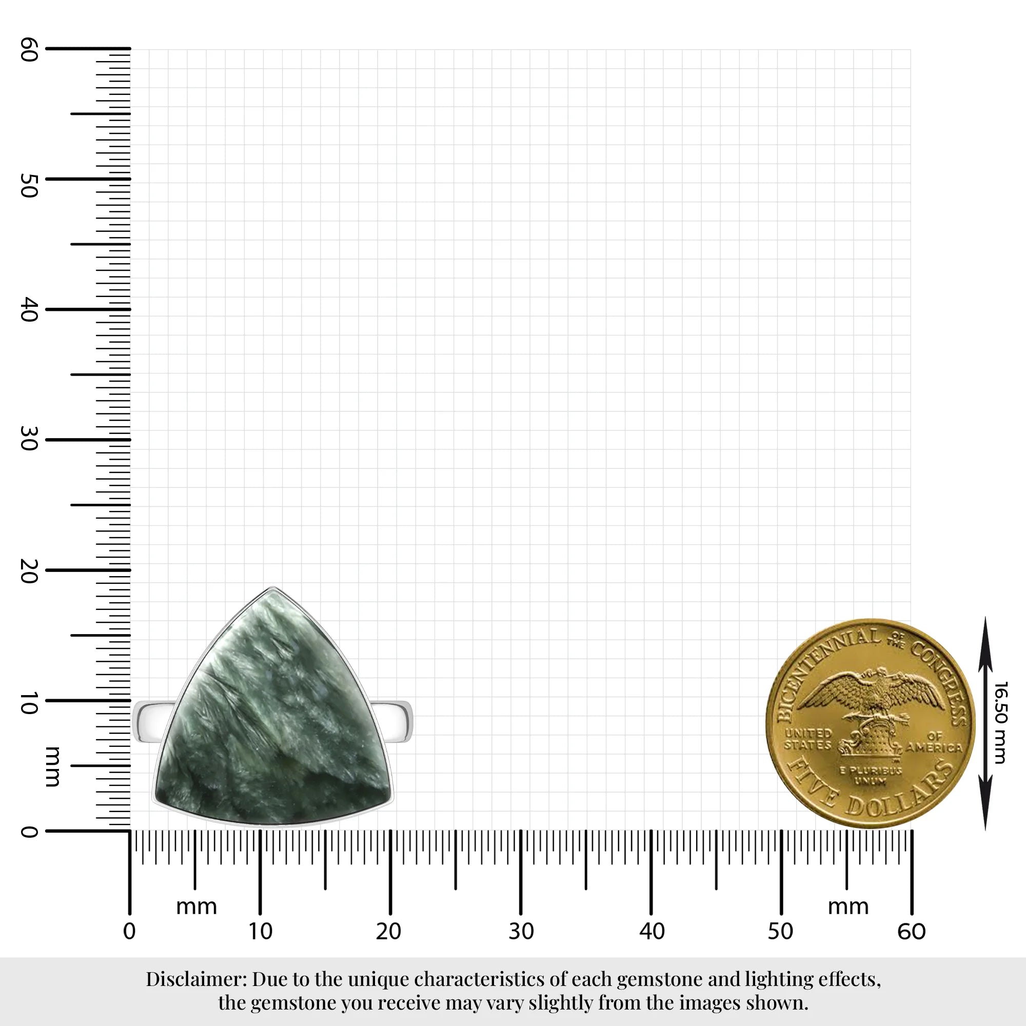 seraphinite bezel-set ring