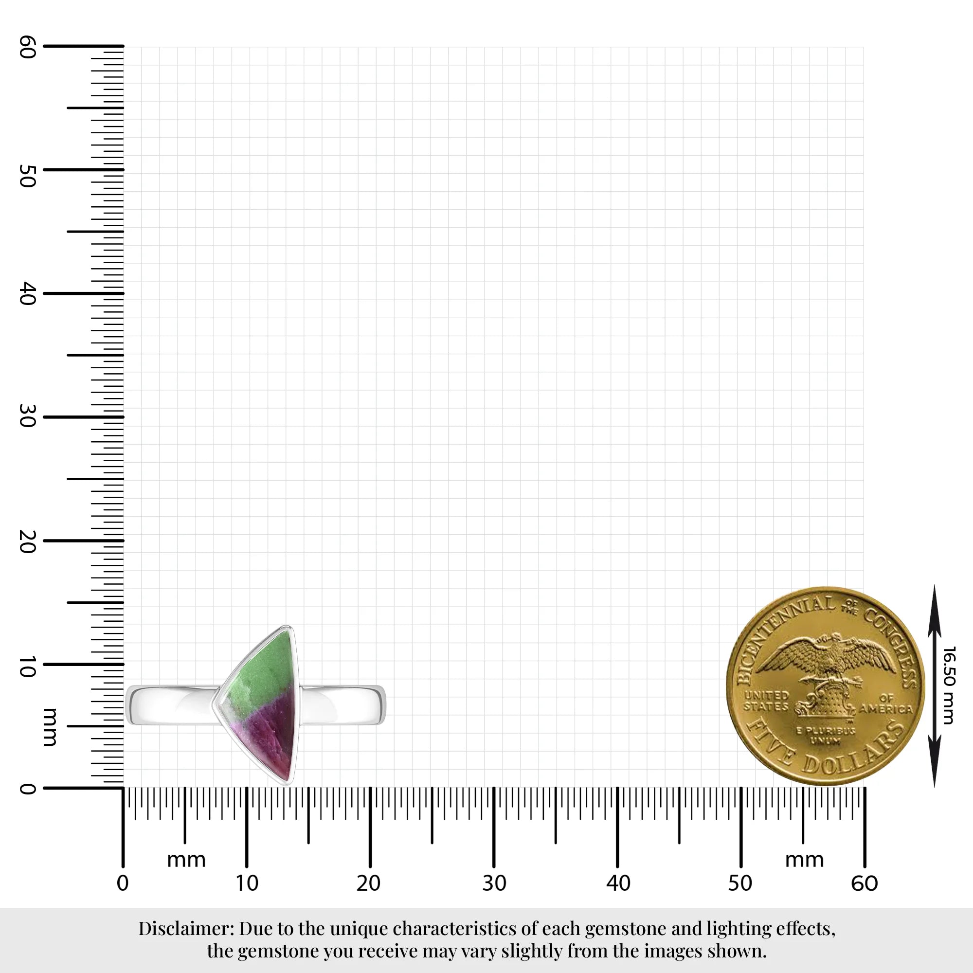 ruby-zoisite bezel-set ring