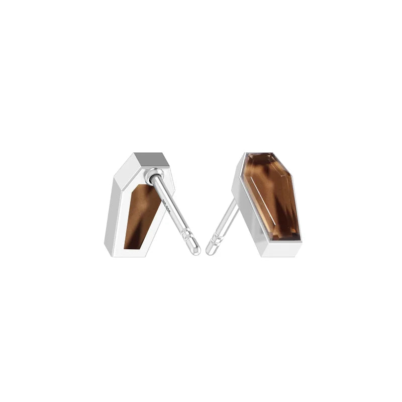 smoky quartz cut earrings