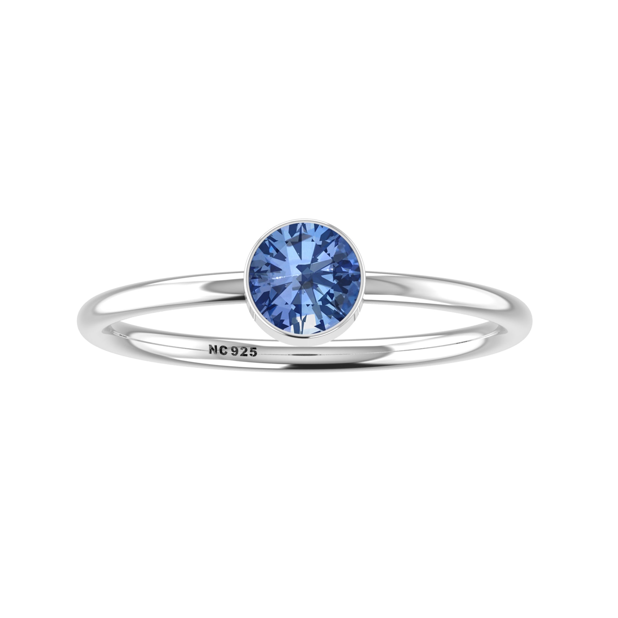 kyanite stackable bezel-set ring