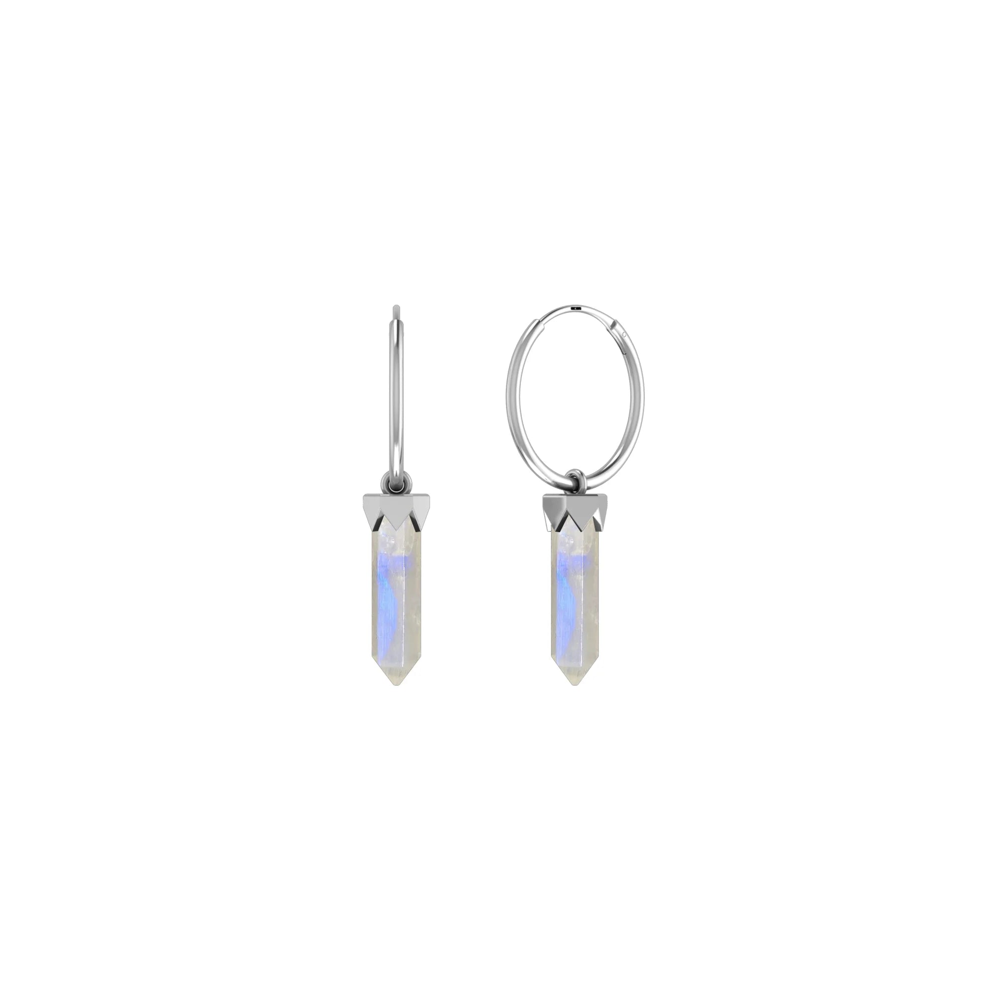 rainbow moonstone cut earrings