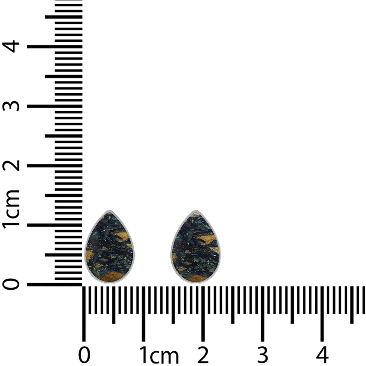 azurite malachite cab earrings