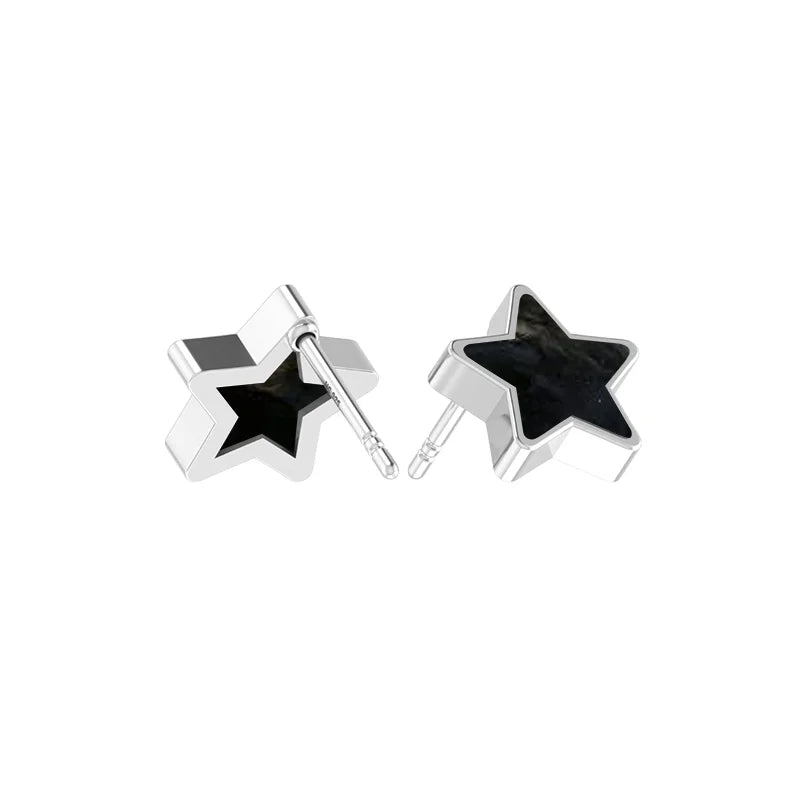 Black Tourmaline slice earrings