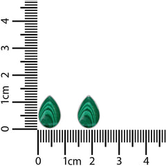 malachite cab pear earrings