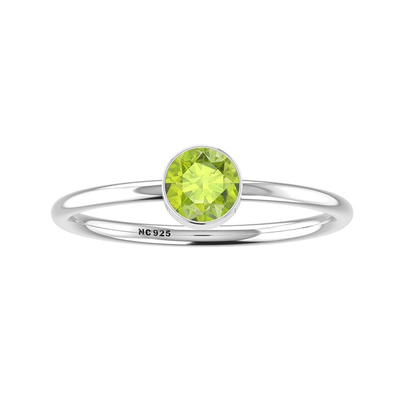 peridot stackable bezel-set ring