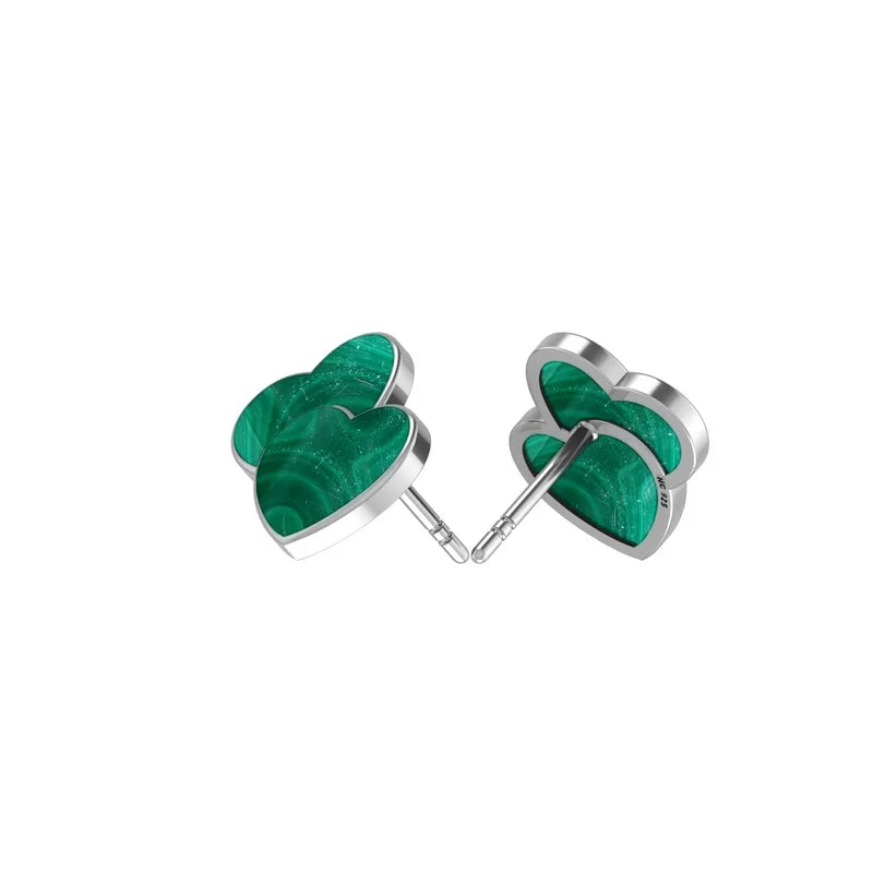 malachite slice earrings