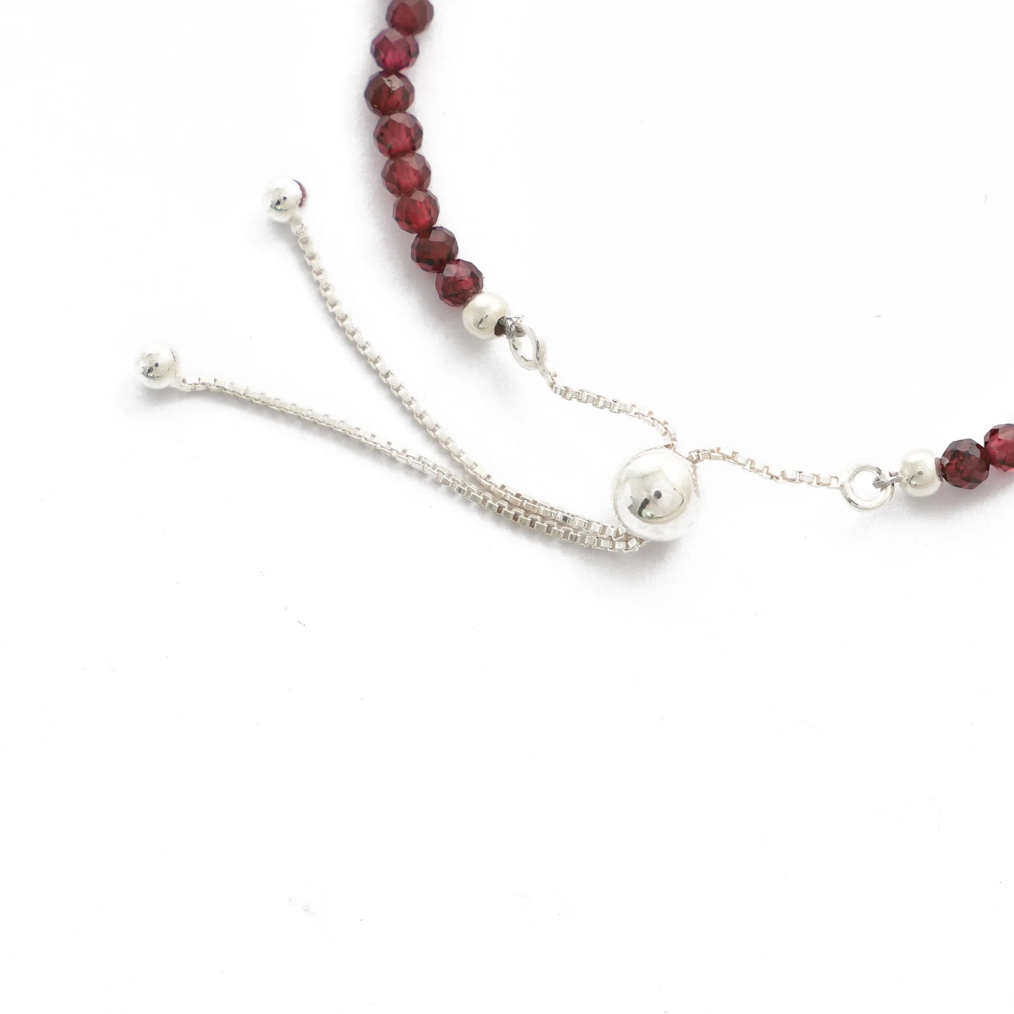 Natural Garnet Bolo Bracelets for Women in Sterling Silver