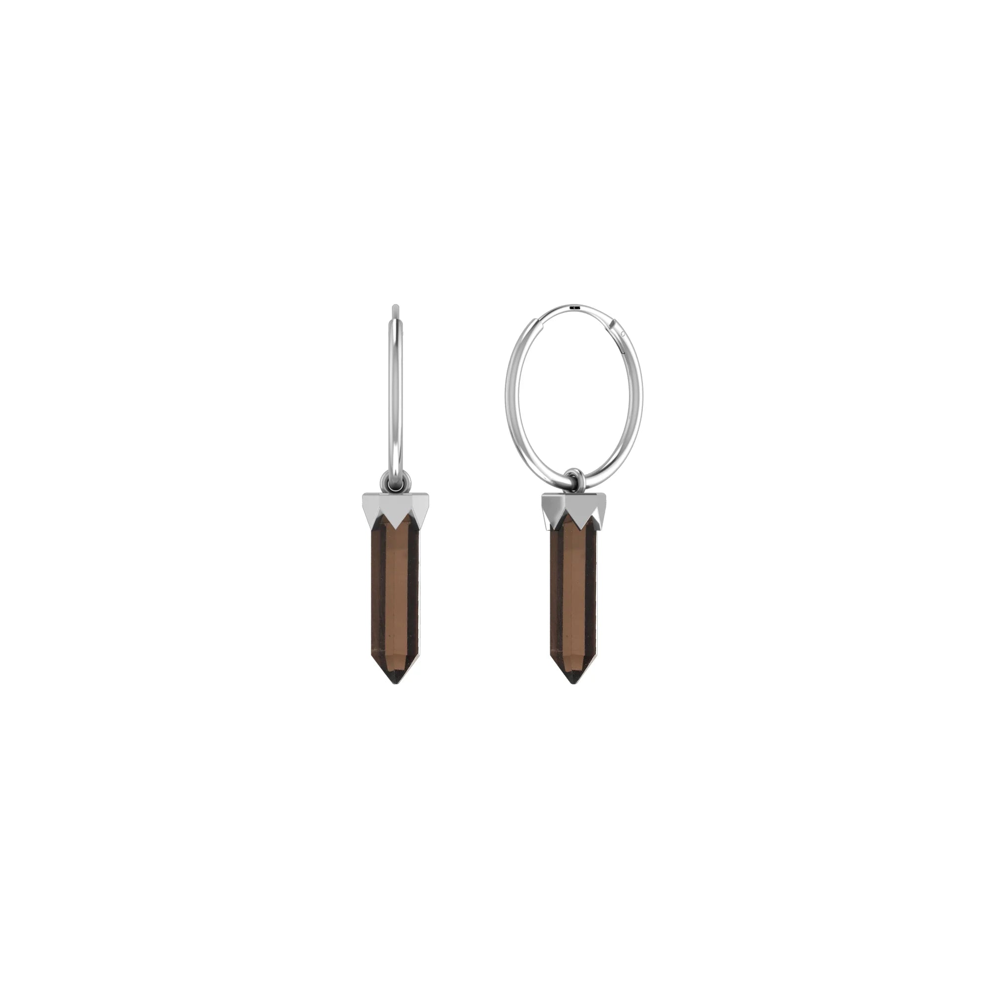 smoky quartz cut earrings