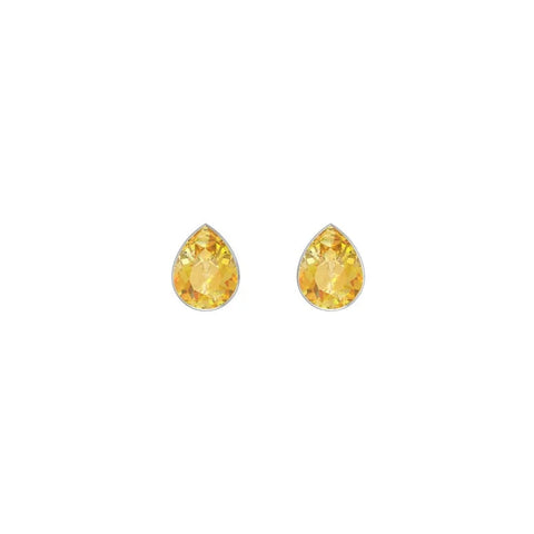 citrine cut oval earrings
