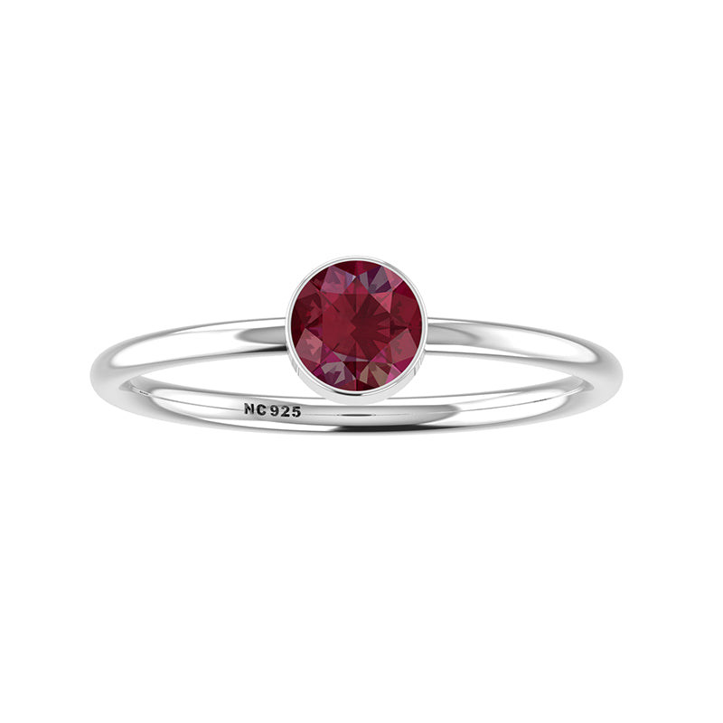 ruby stackable bezel-set ring