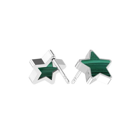 malachite slice earrings