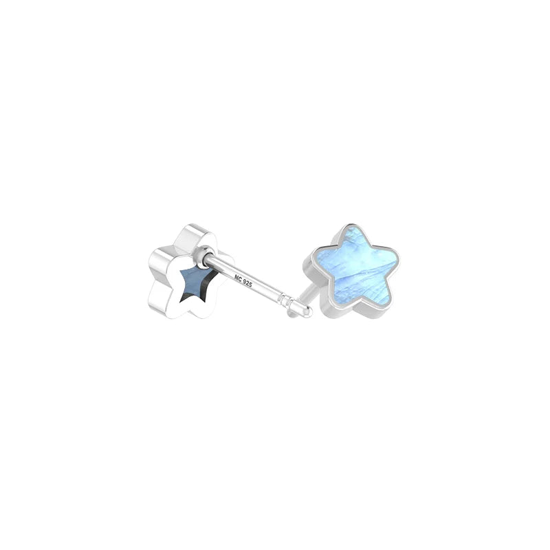 rainbow moonstone slice earrings