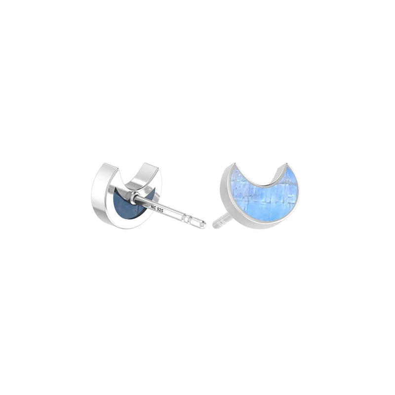 rainbow moonstone slice earrings