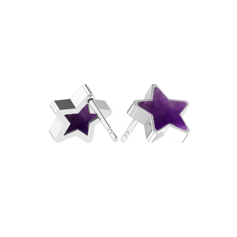amethyst slice earrings
