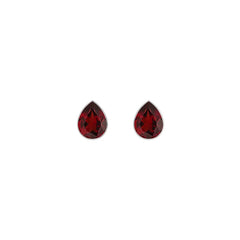 garnet cut oval earrings