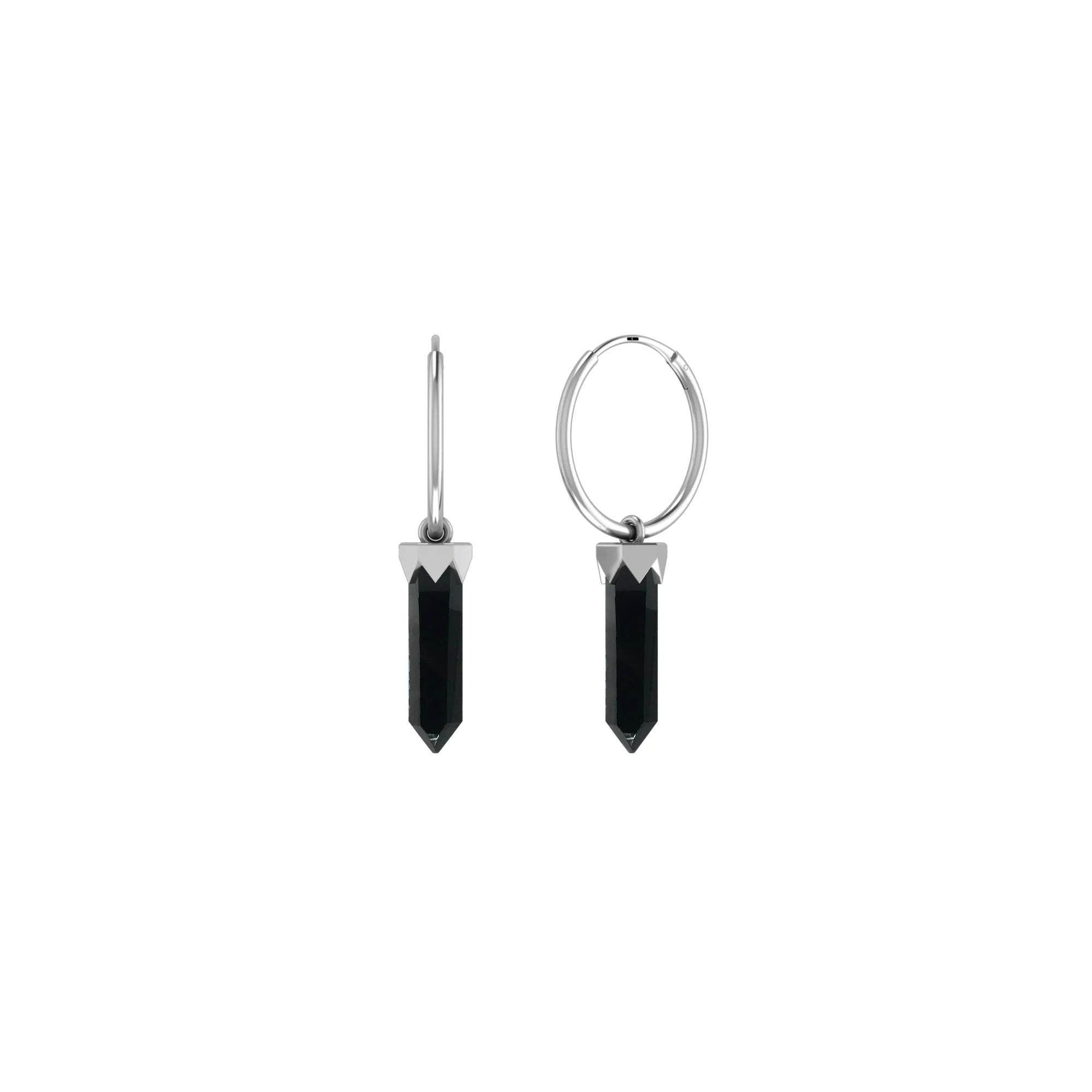 black onyx cut earrings