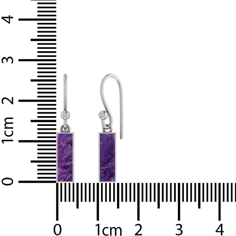 Charoite slice earrings