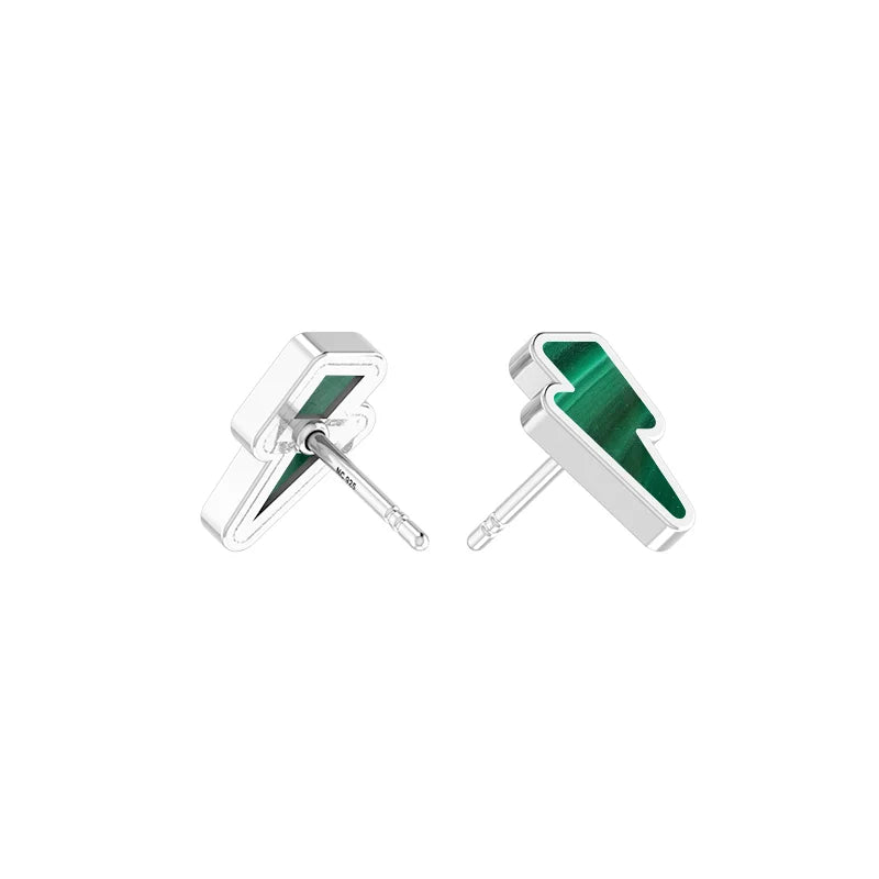 malachite slice earrings