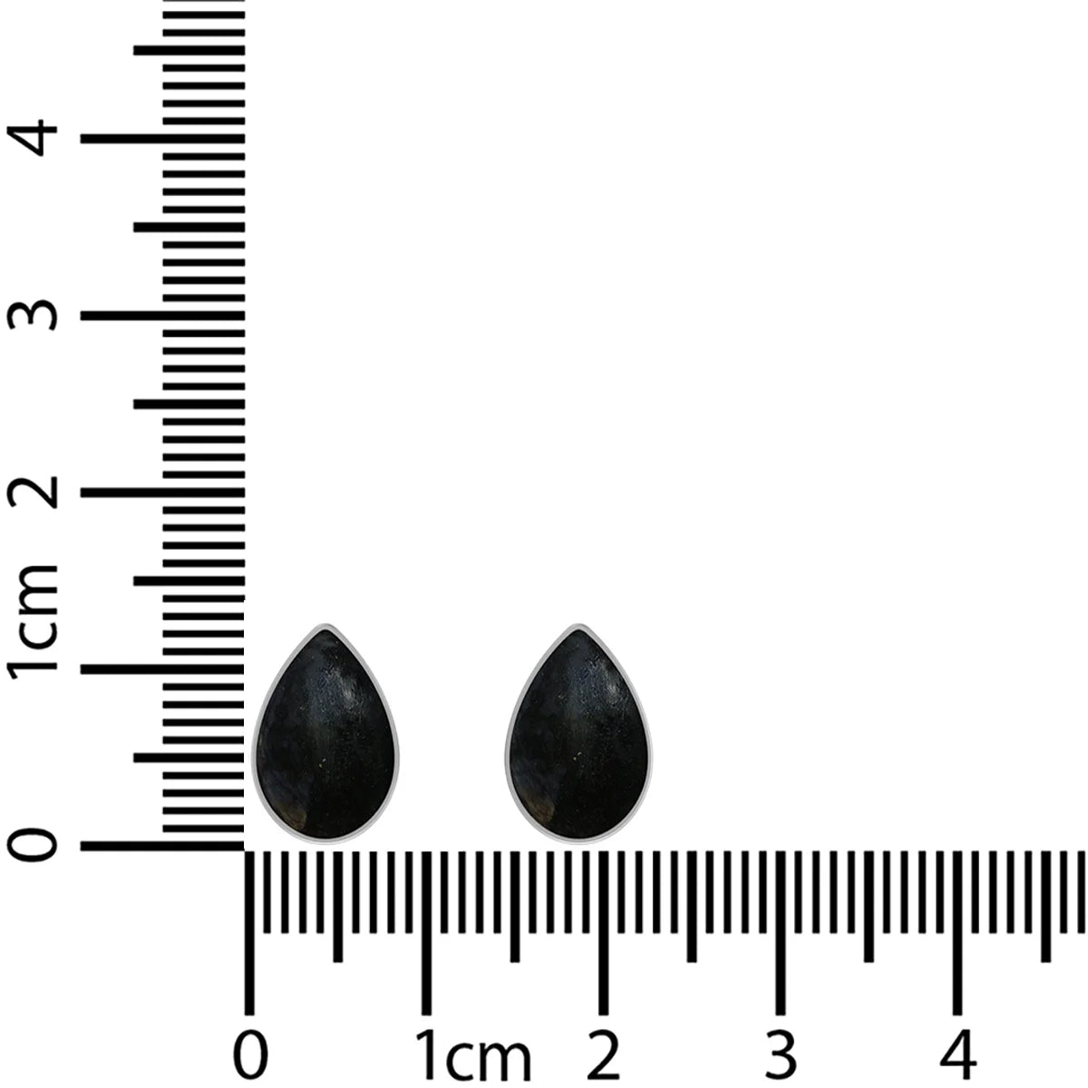 black tourmaline cab earrings