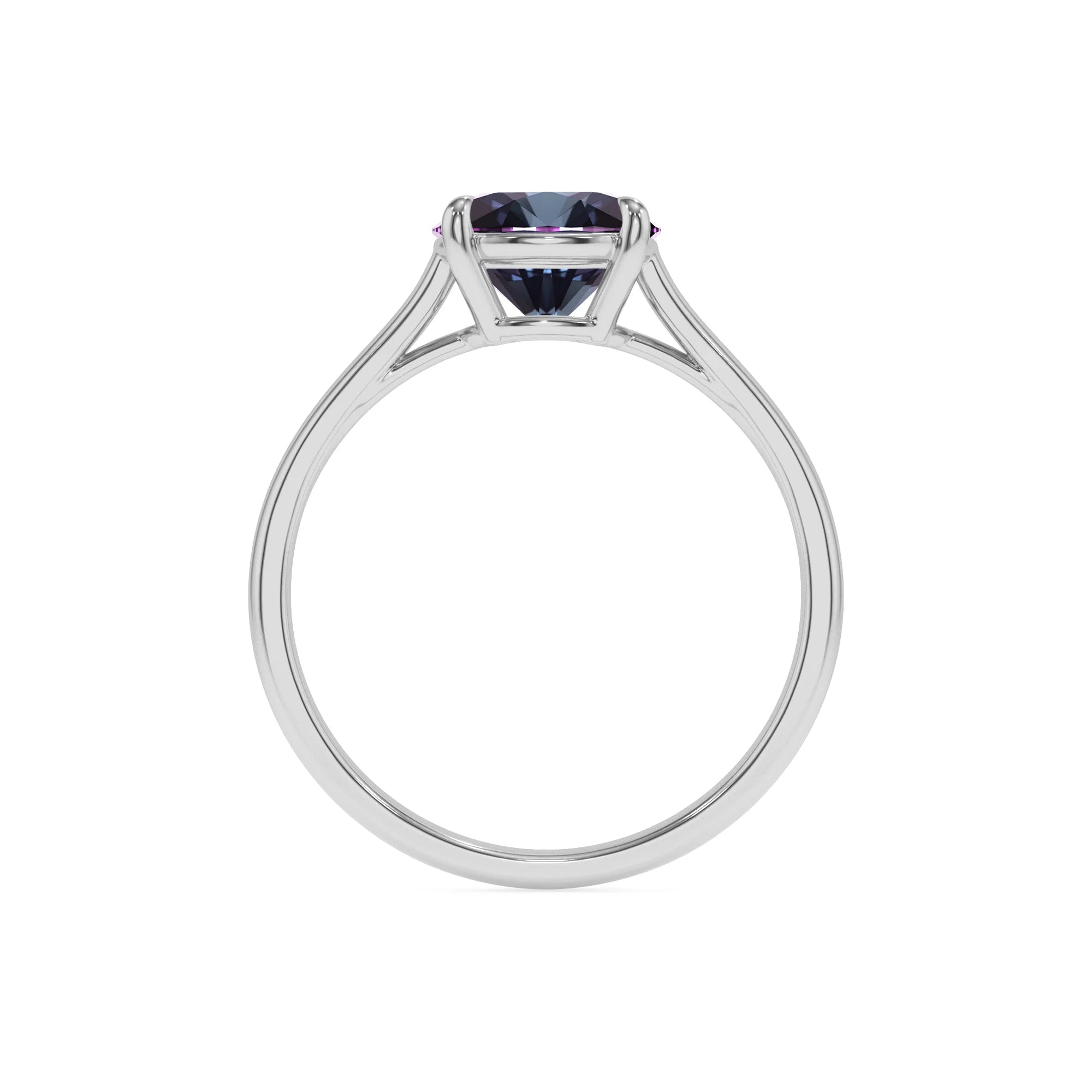 Lab Grown Alexandrite Round Solitaire Engagement Rings