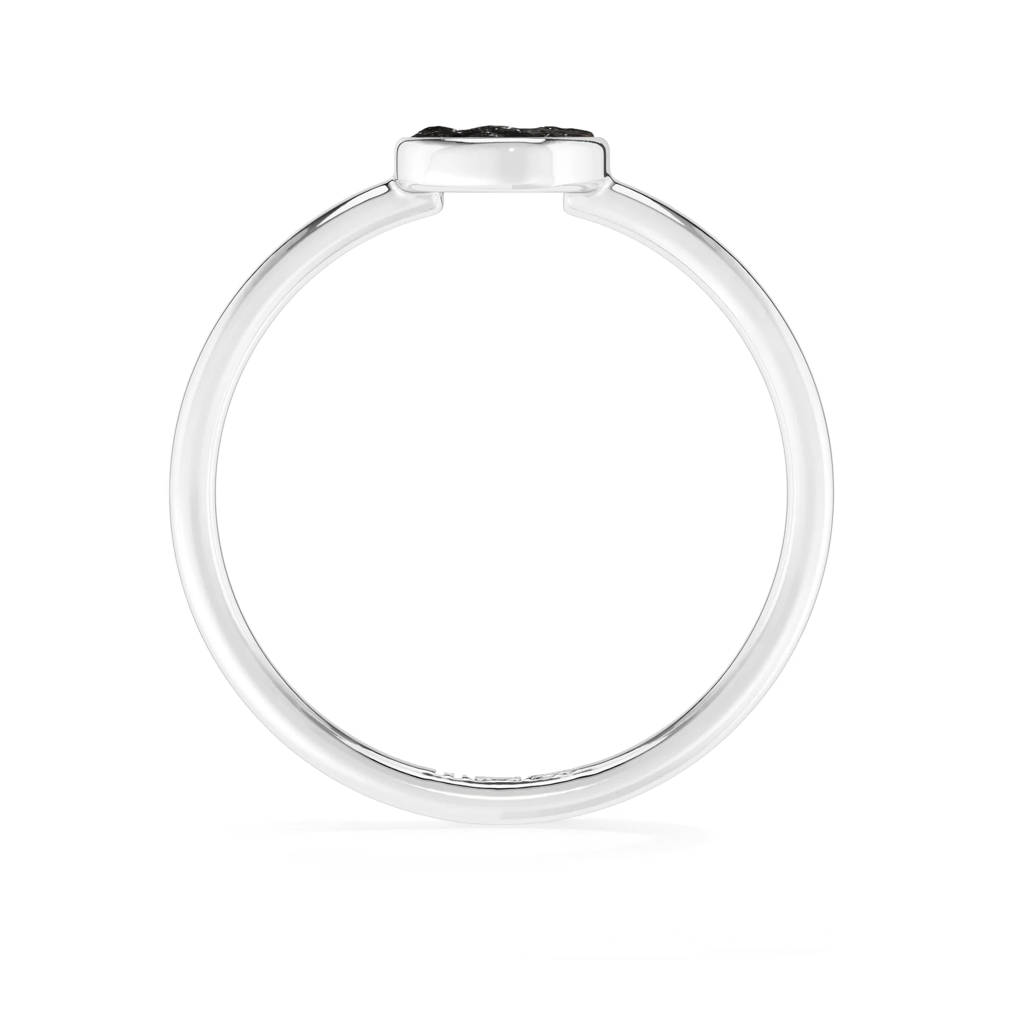 black tourmaline stackable bezel-set ring