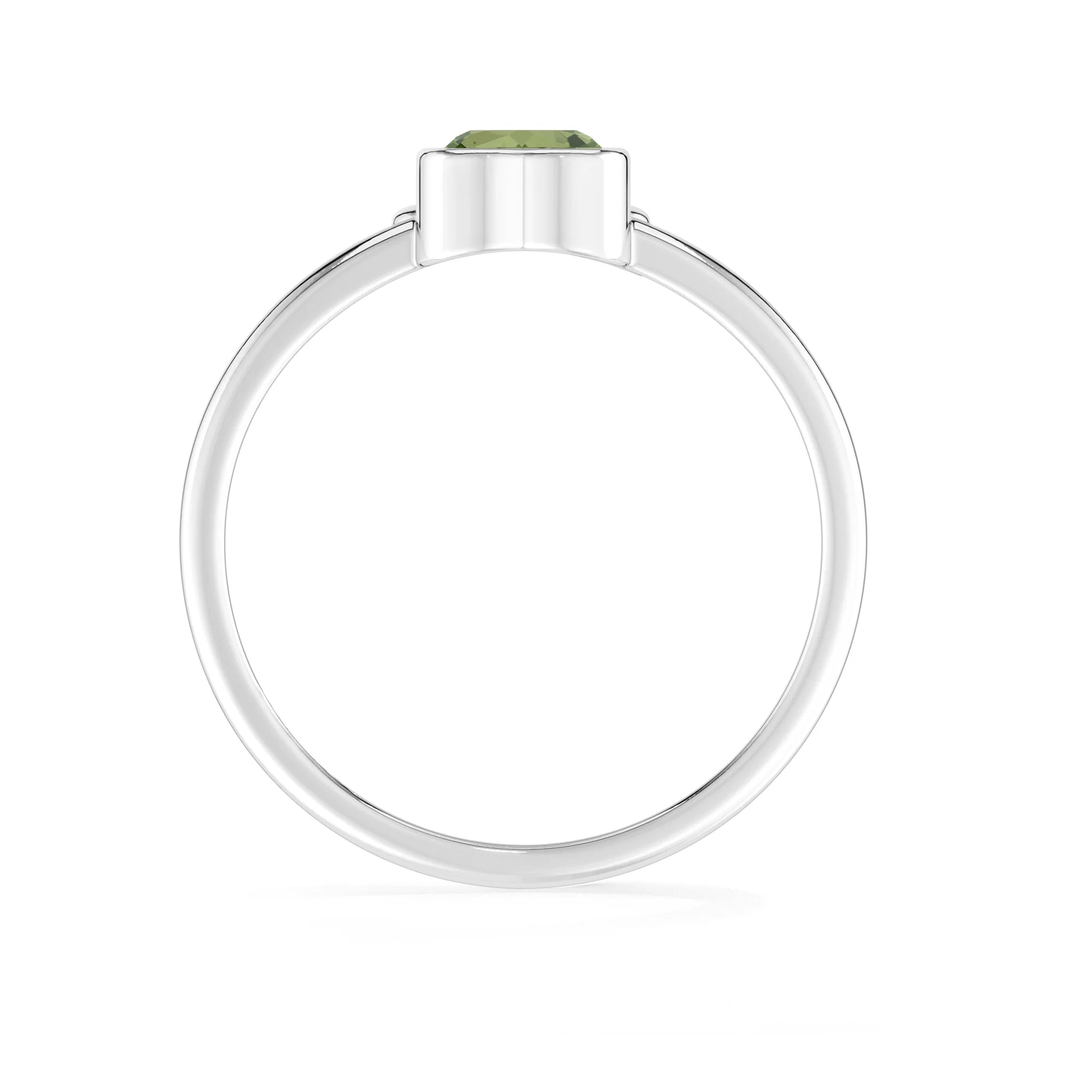 peridot stackable bezel-set ring