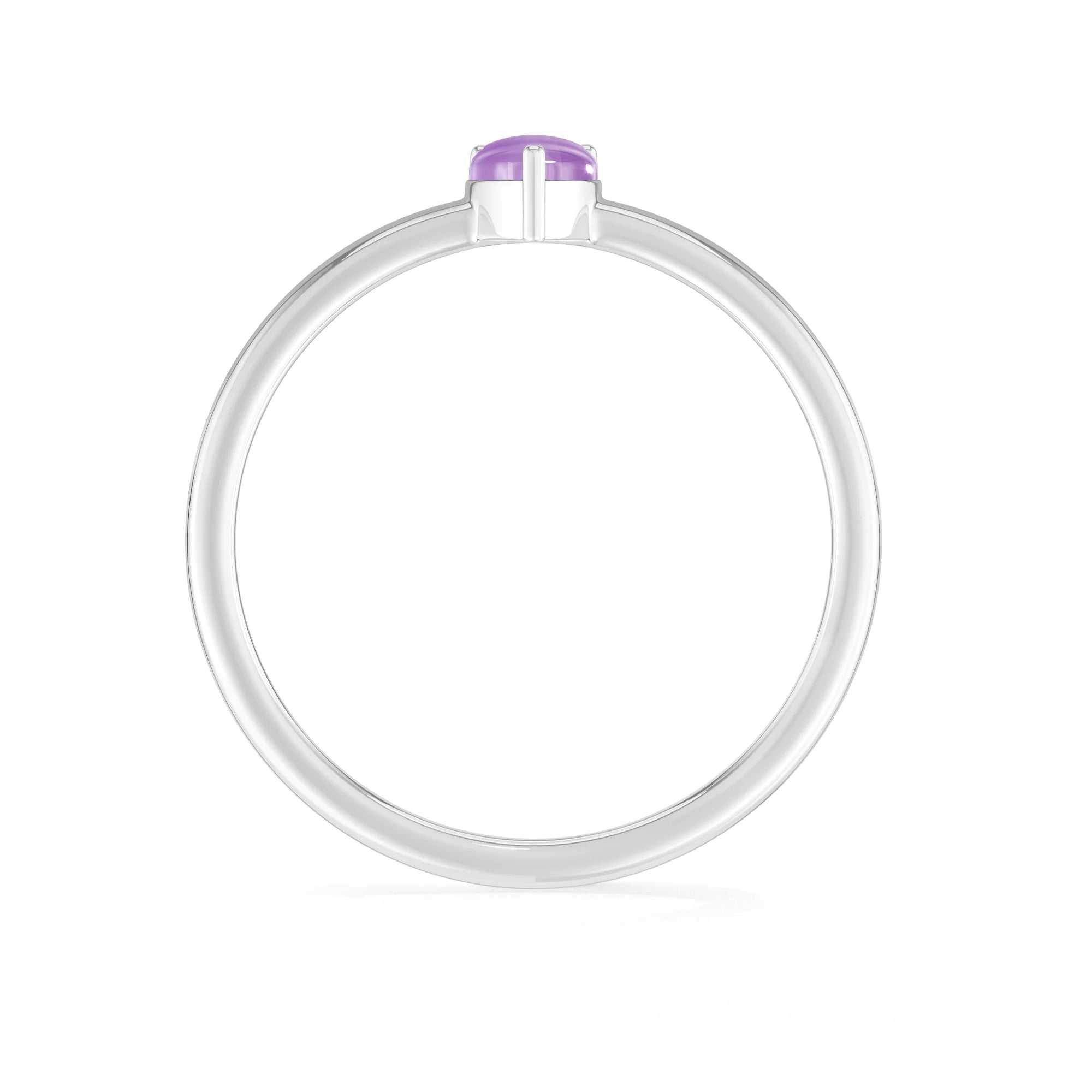 amethyst stackable prong-set ring