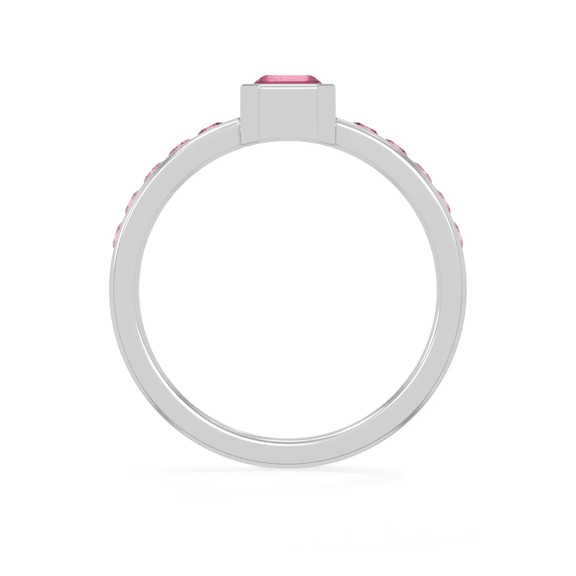 natural pink tourmaline rings for women in sterling silver