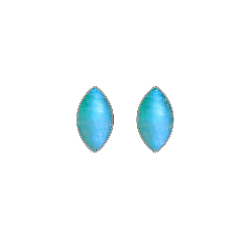 green moonstone cab earrings
