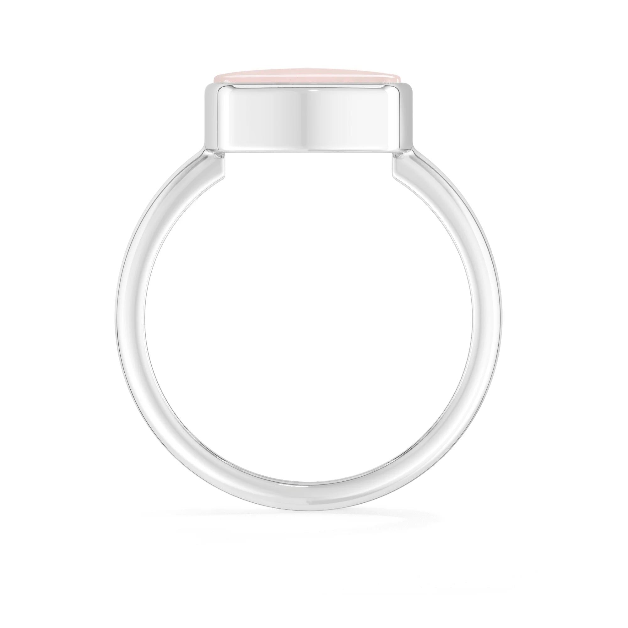 rose-quartz bezel-set ring