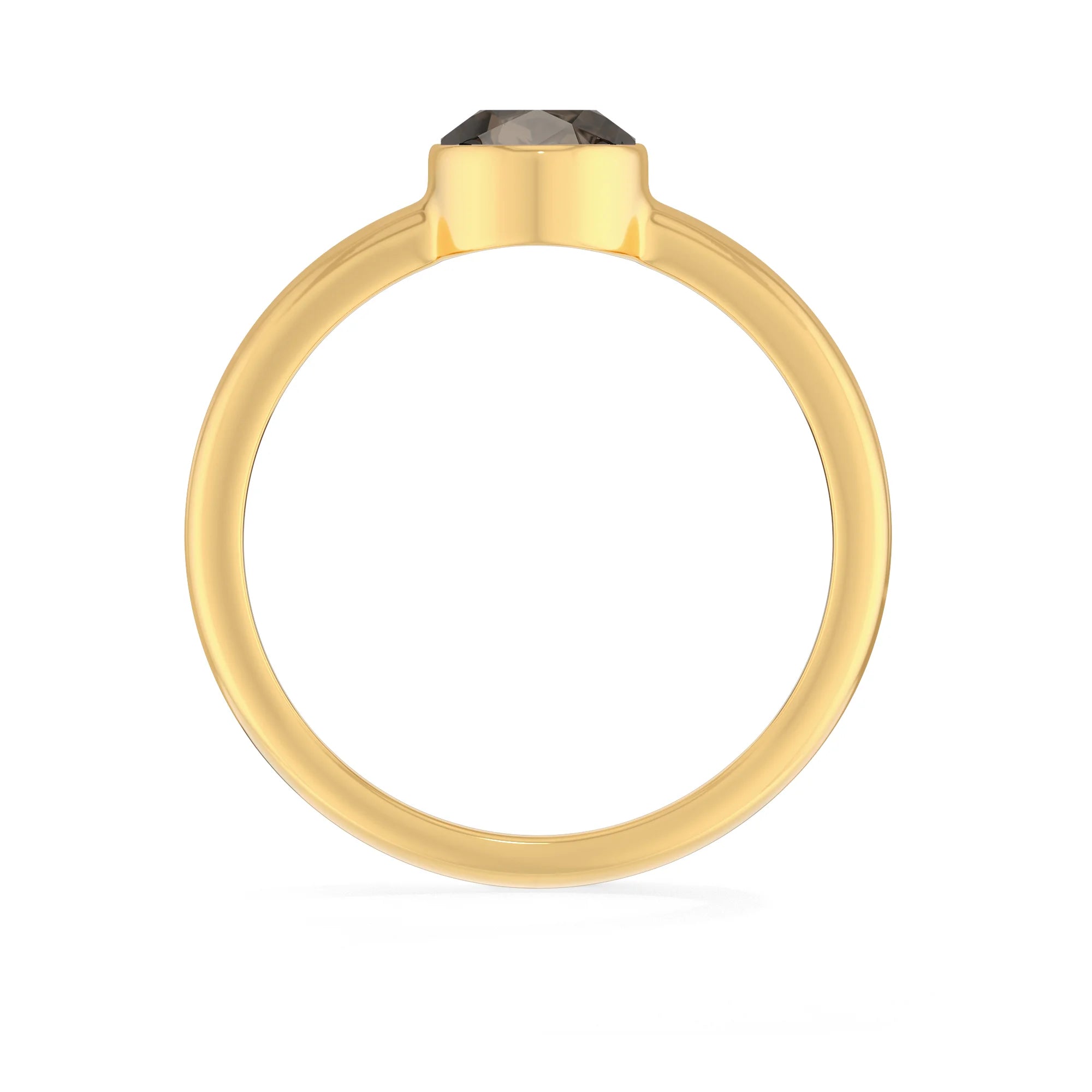 smoky quartz bezel-set ring