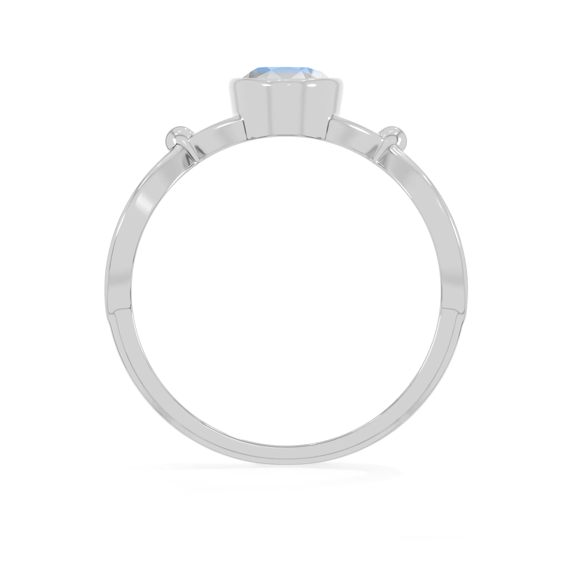 rainbow-moonstone stackable bezel-set ring