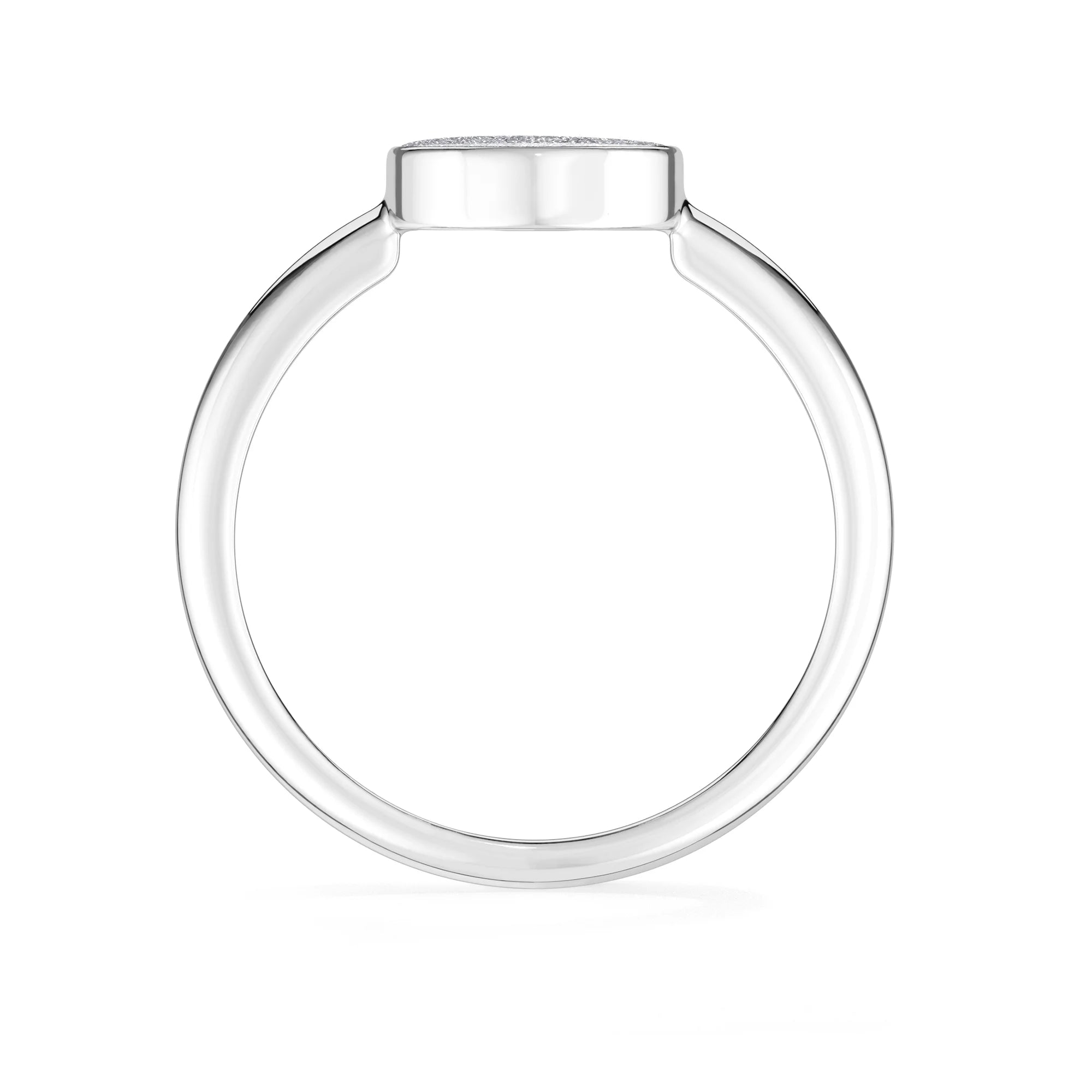 titanium druzy silver bezel-set ring