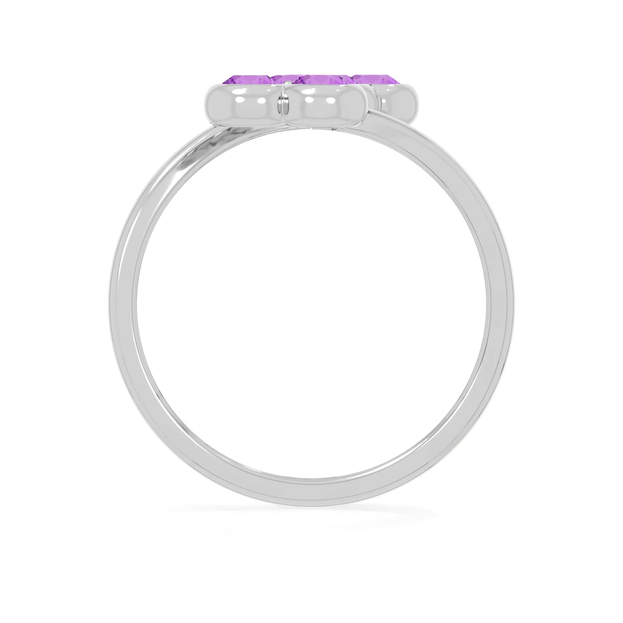 amethyst stackable bezel-set ring
