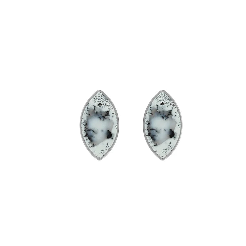 dendritic opal cab earrings