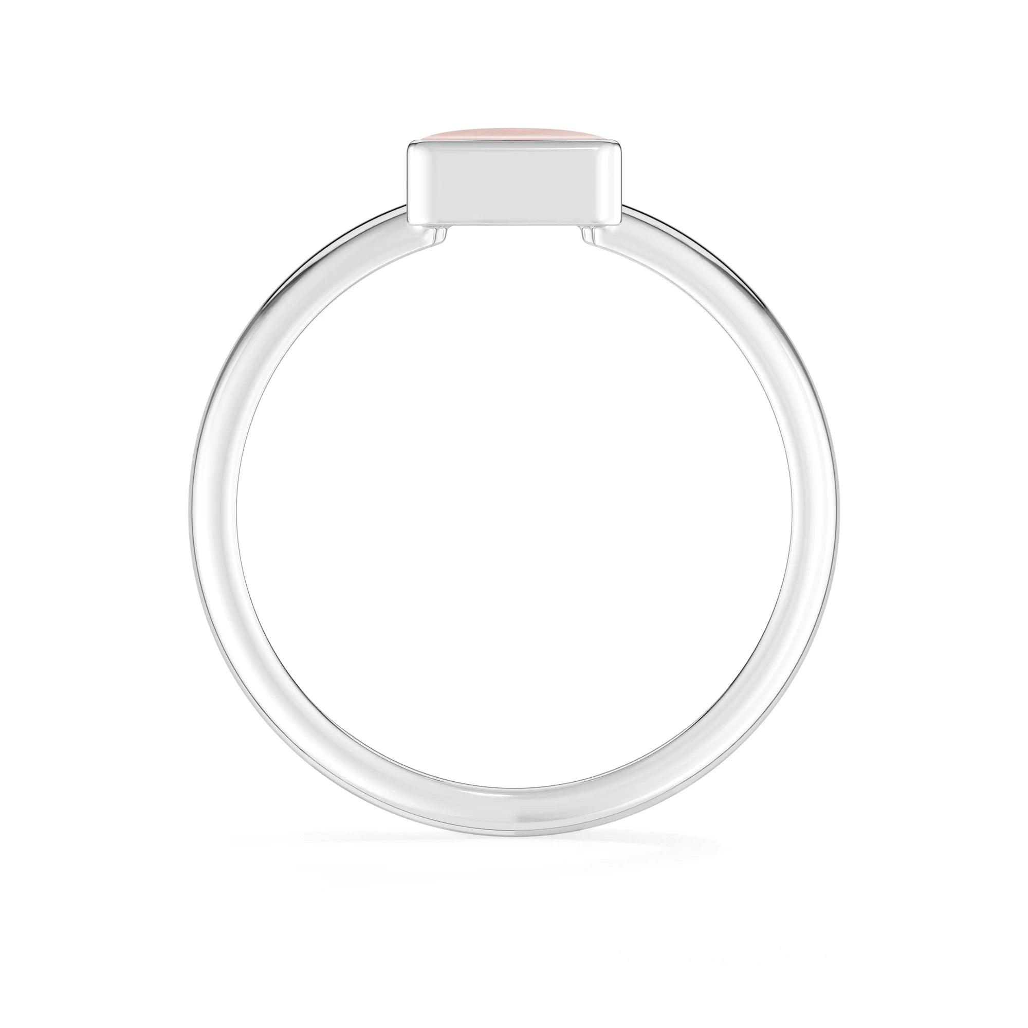 rose-quartz bezel-set ring