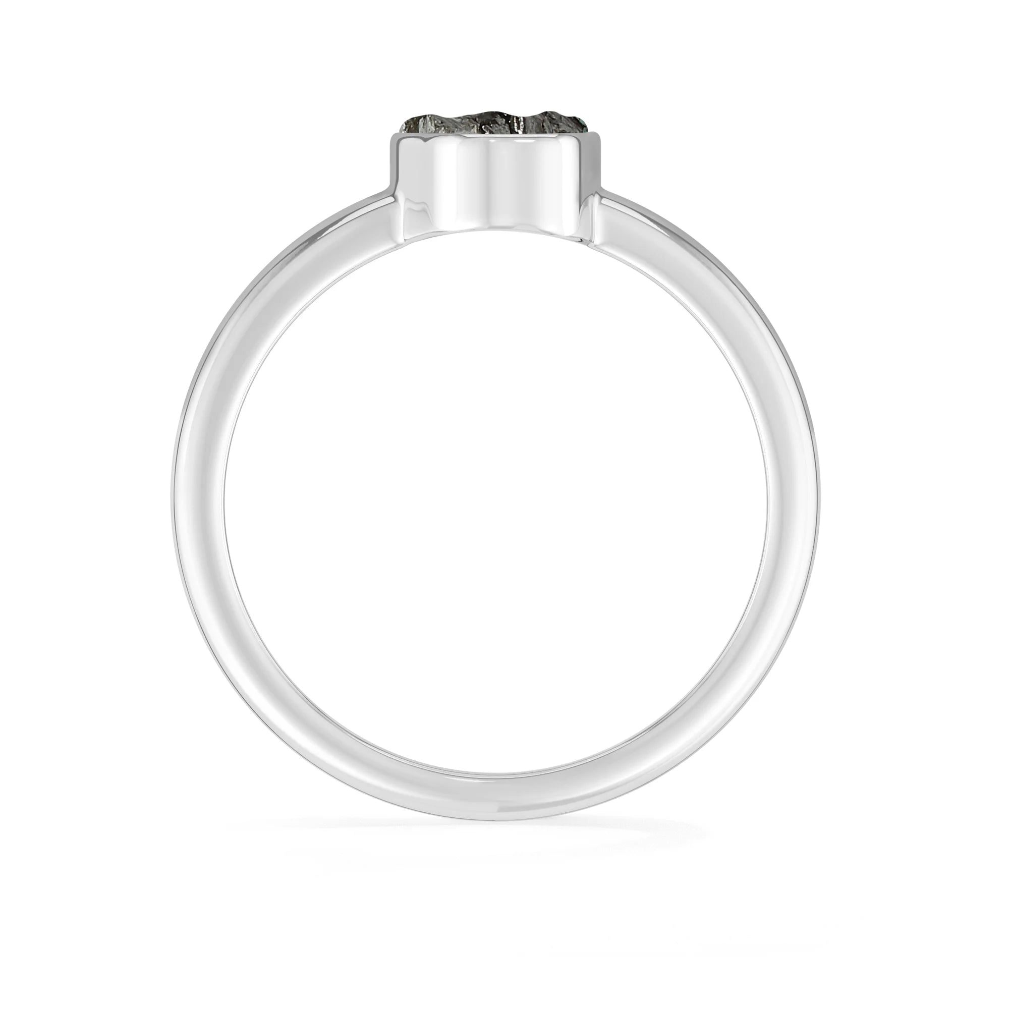 meteorite bezel-set ring