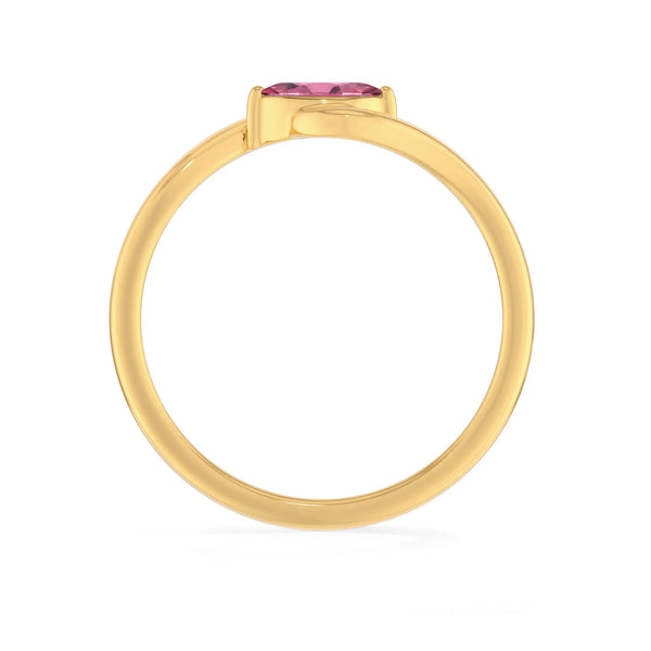 pink tourmaline prong-set ring