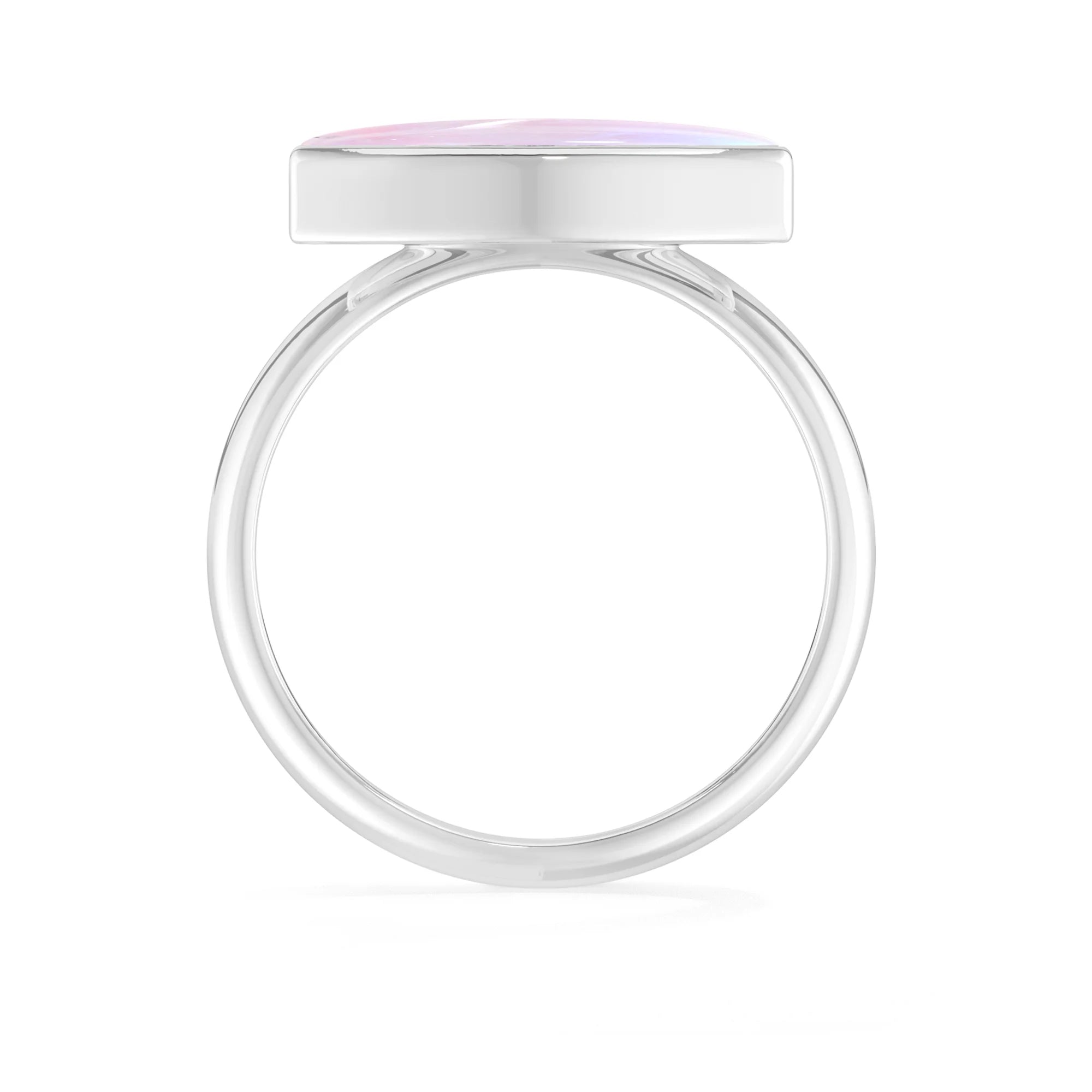 pink-moonstone bezel-set ring