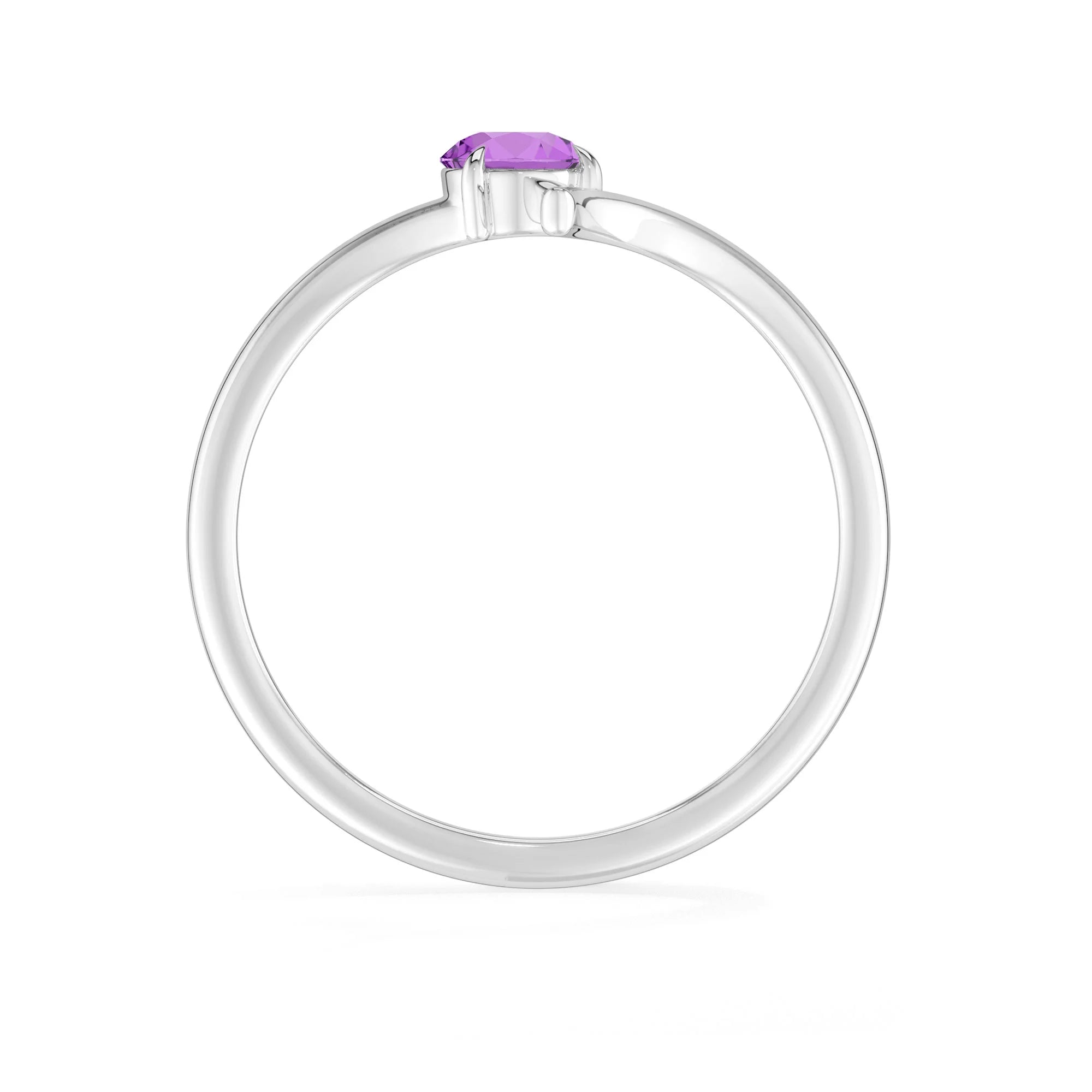 natural amethyst ring for women in sterling silver