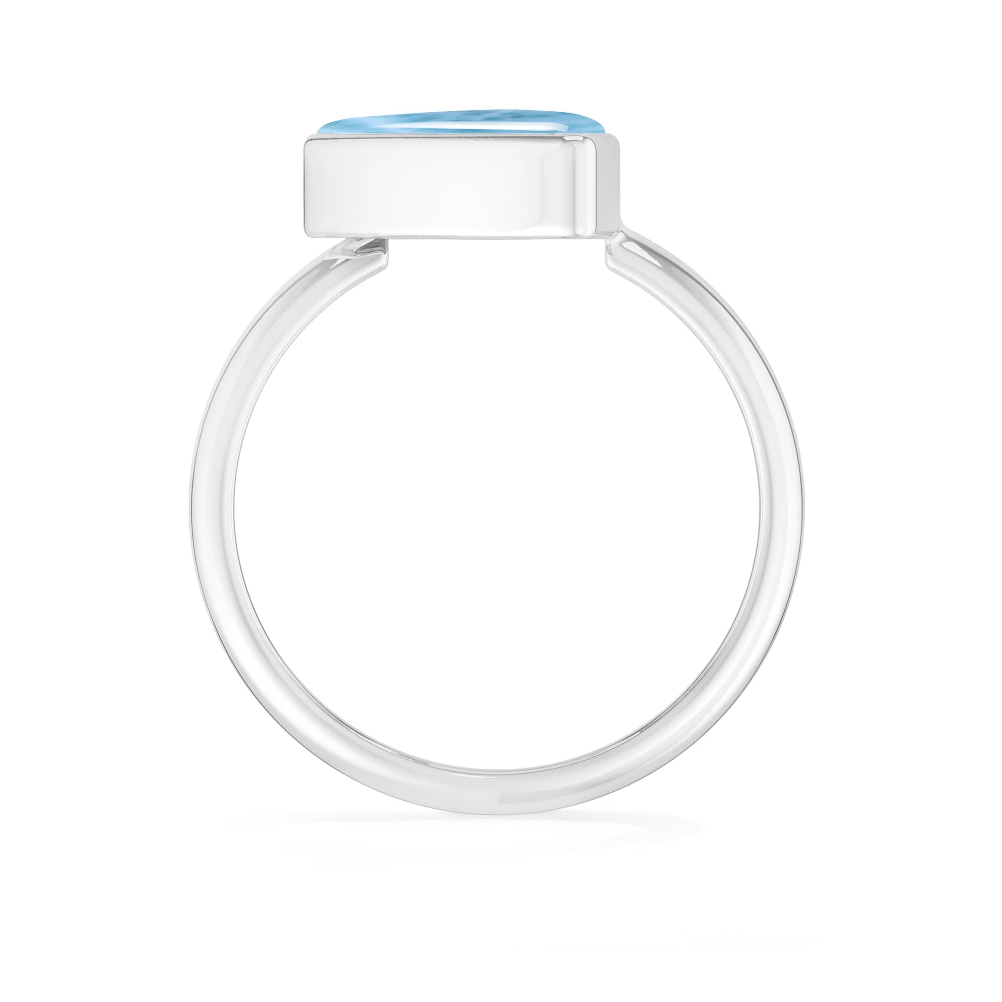 larimar bezel-set ring