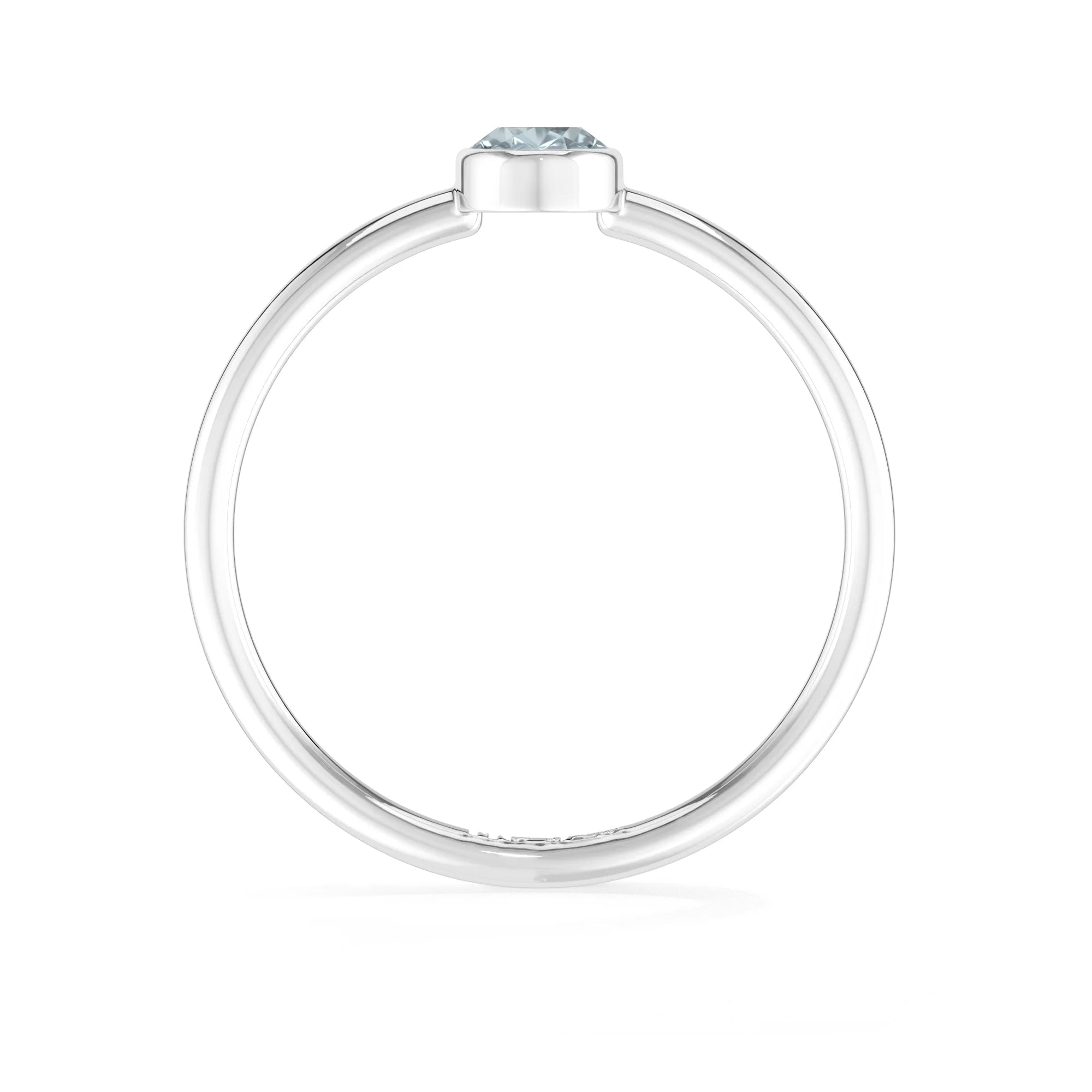 aquamarine stackable bezel-set ring