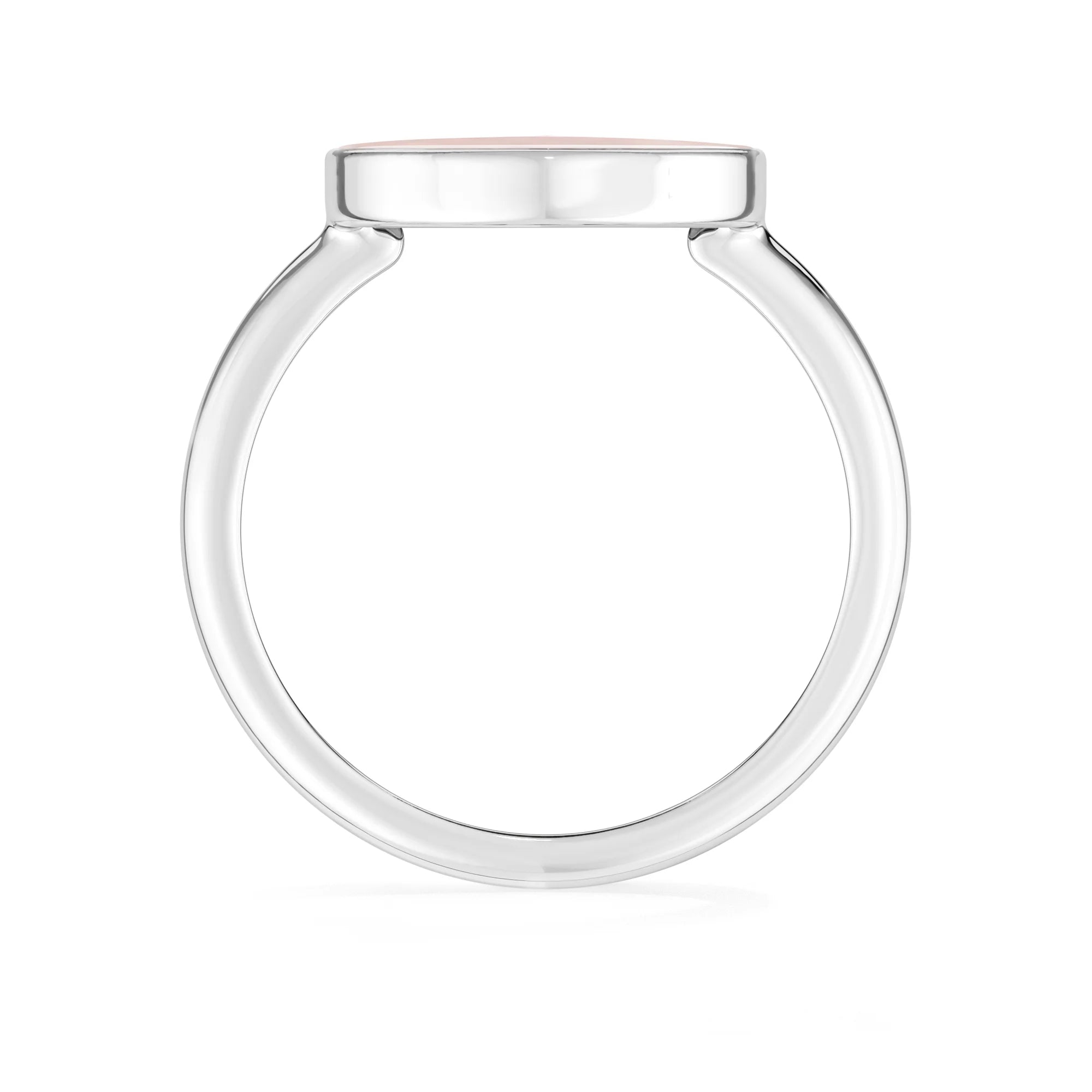 rose-quartz bezel-set ring
