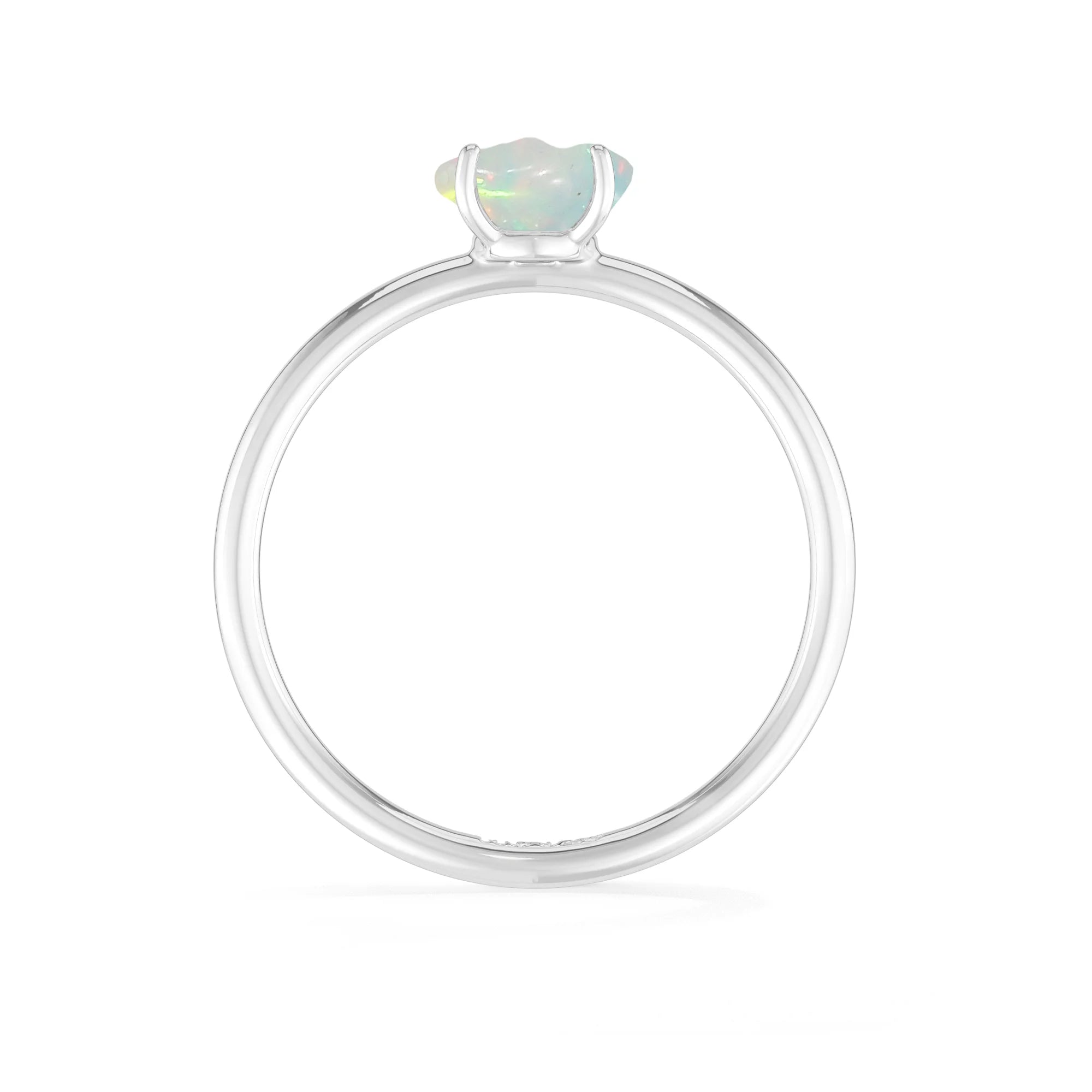 ethiopian opal stackable prong-set ring