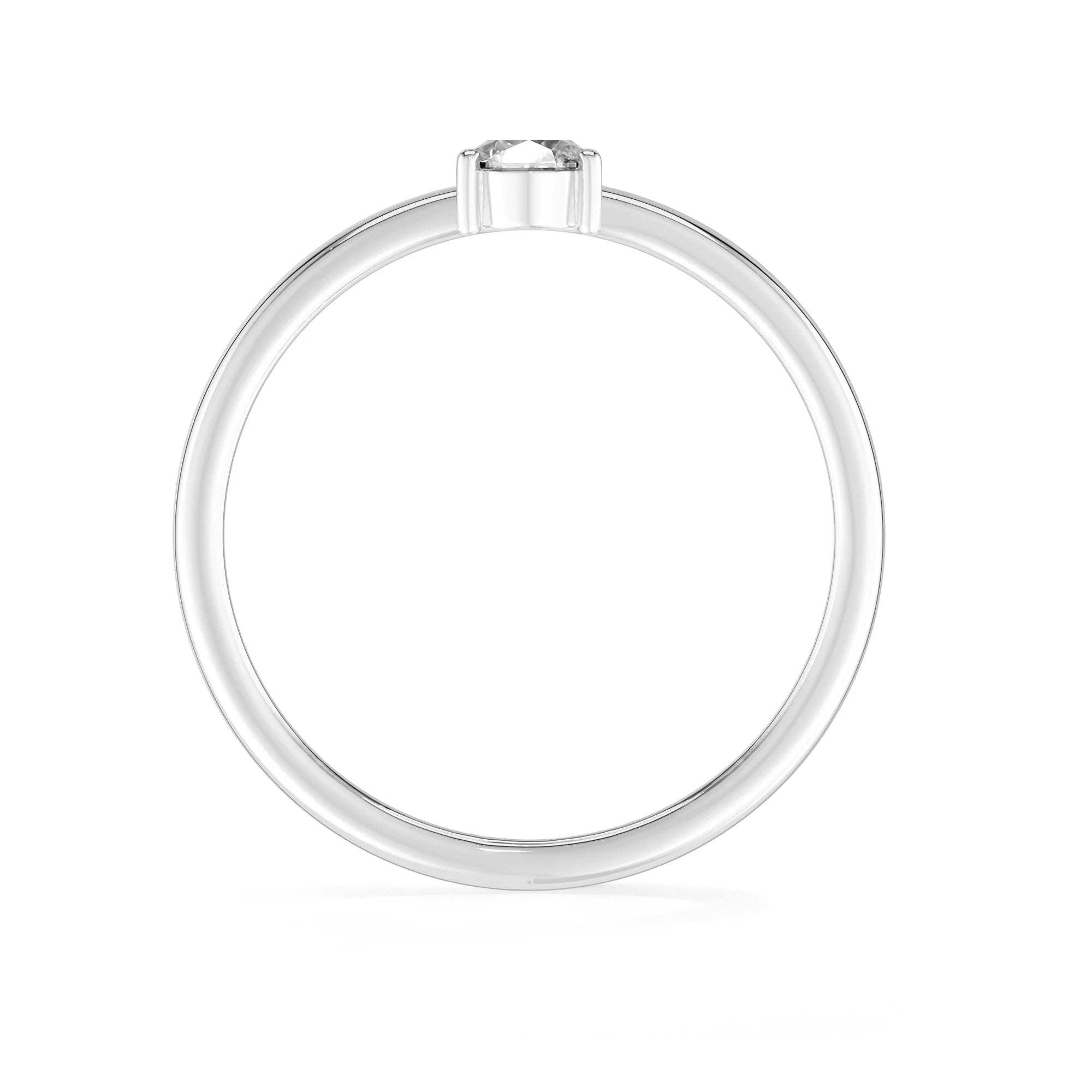 white topaz stackable prong-set ring