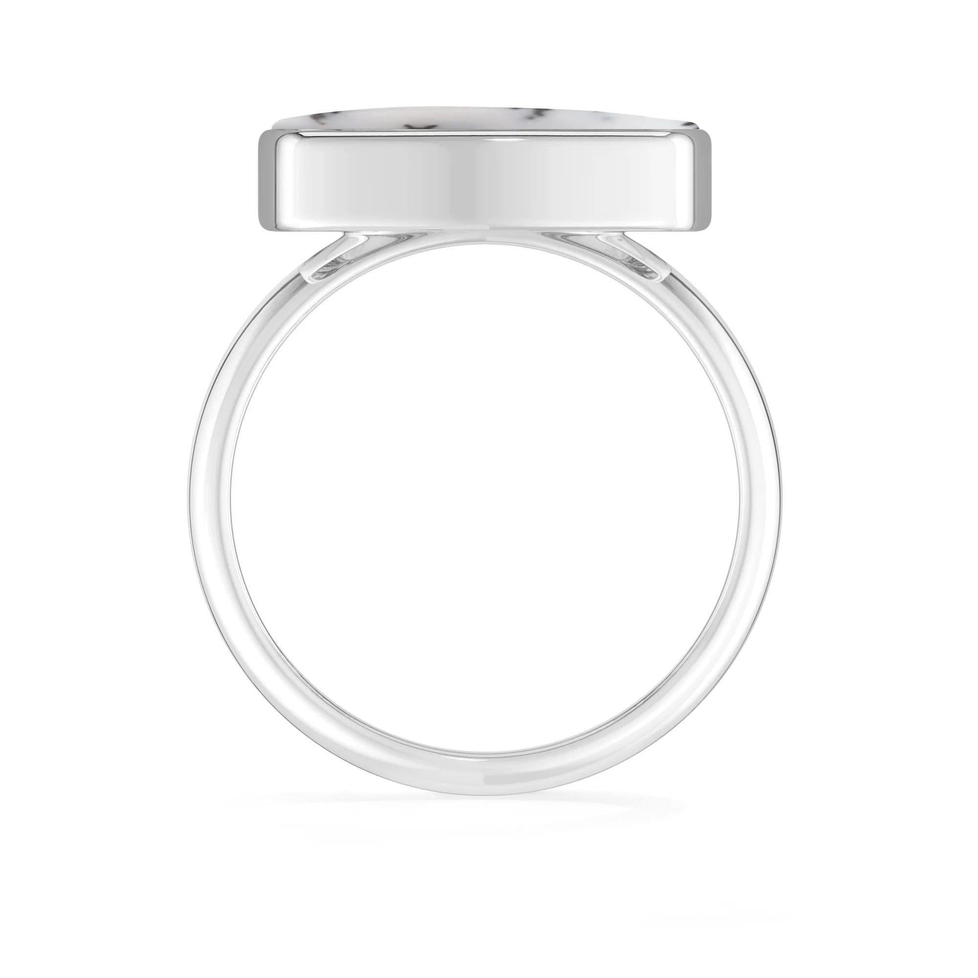 dendritic-opal bezel-set ring