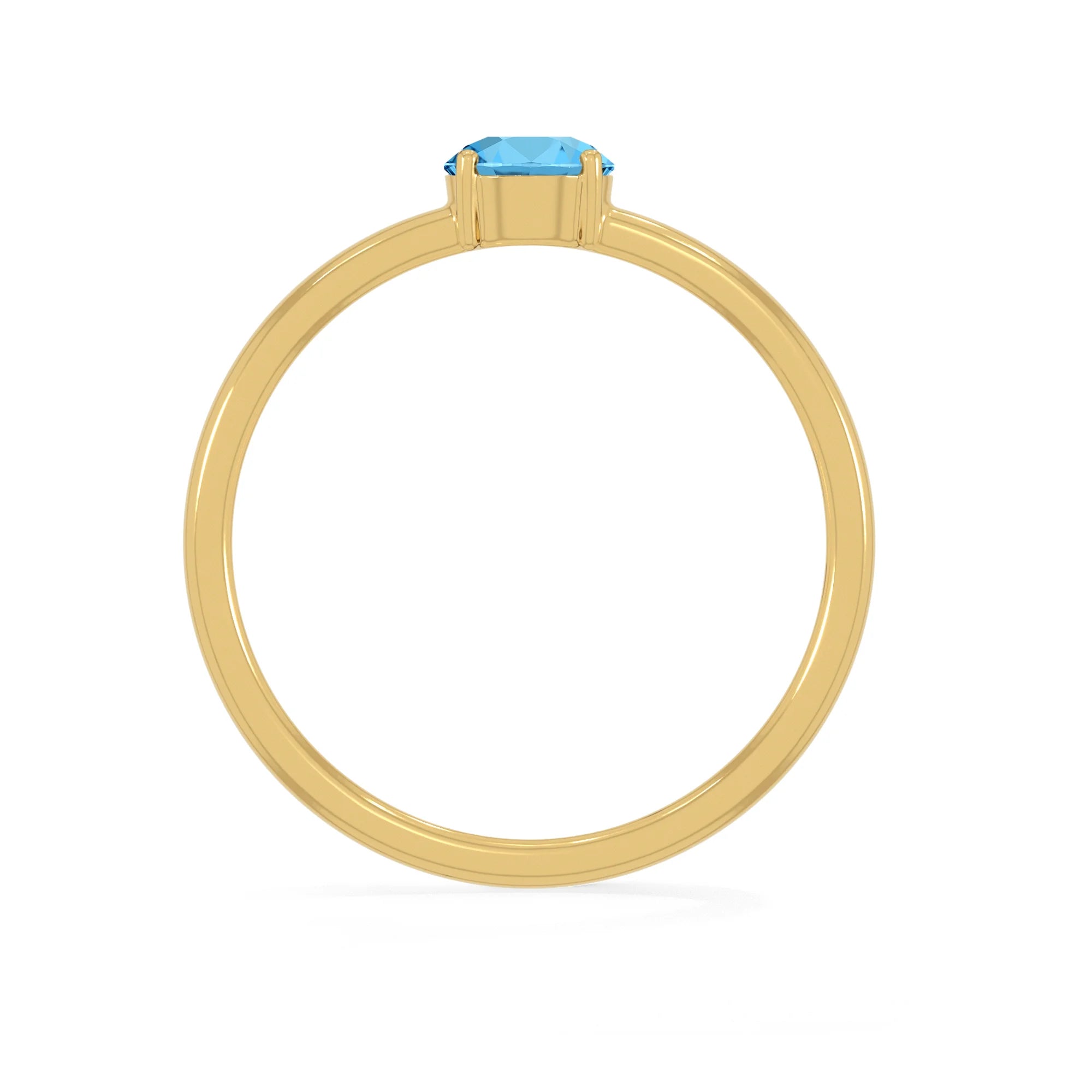 swiss blue topaz stackable prong-set ring