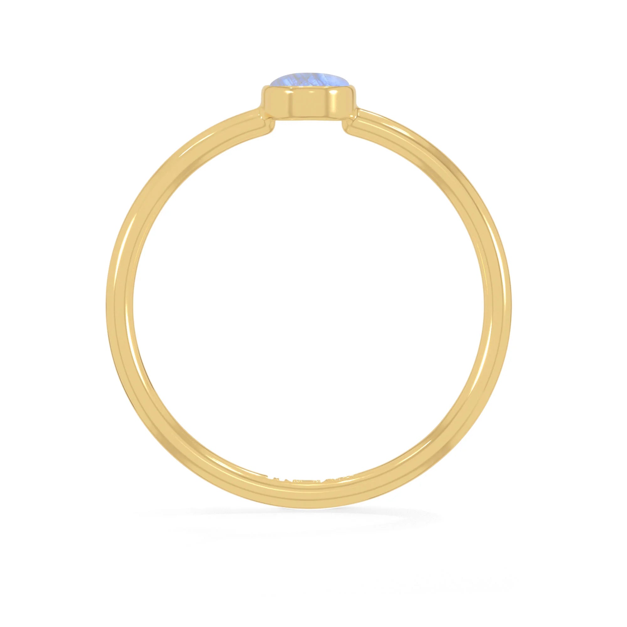 rainbow moonstone bezel-set ring
