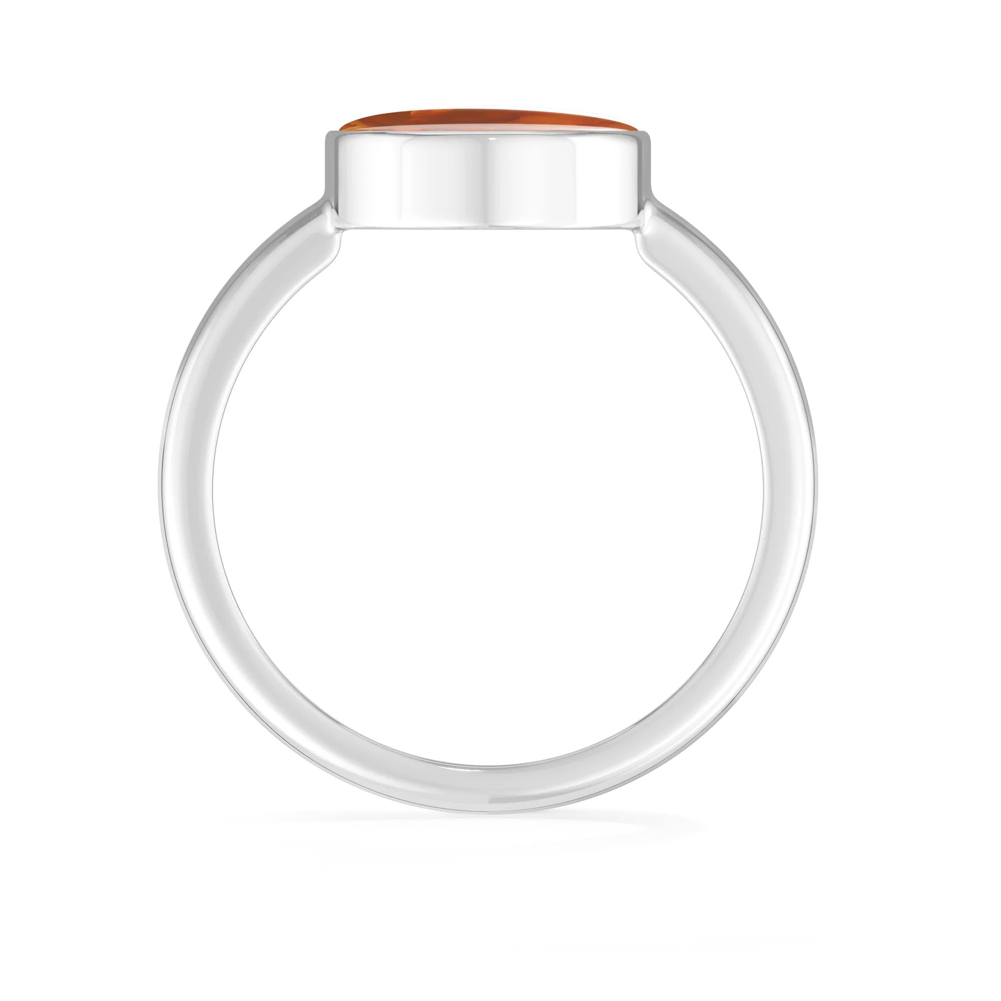 amber bezel-set ring