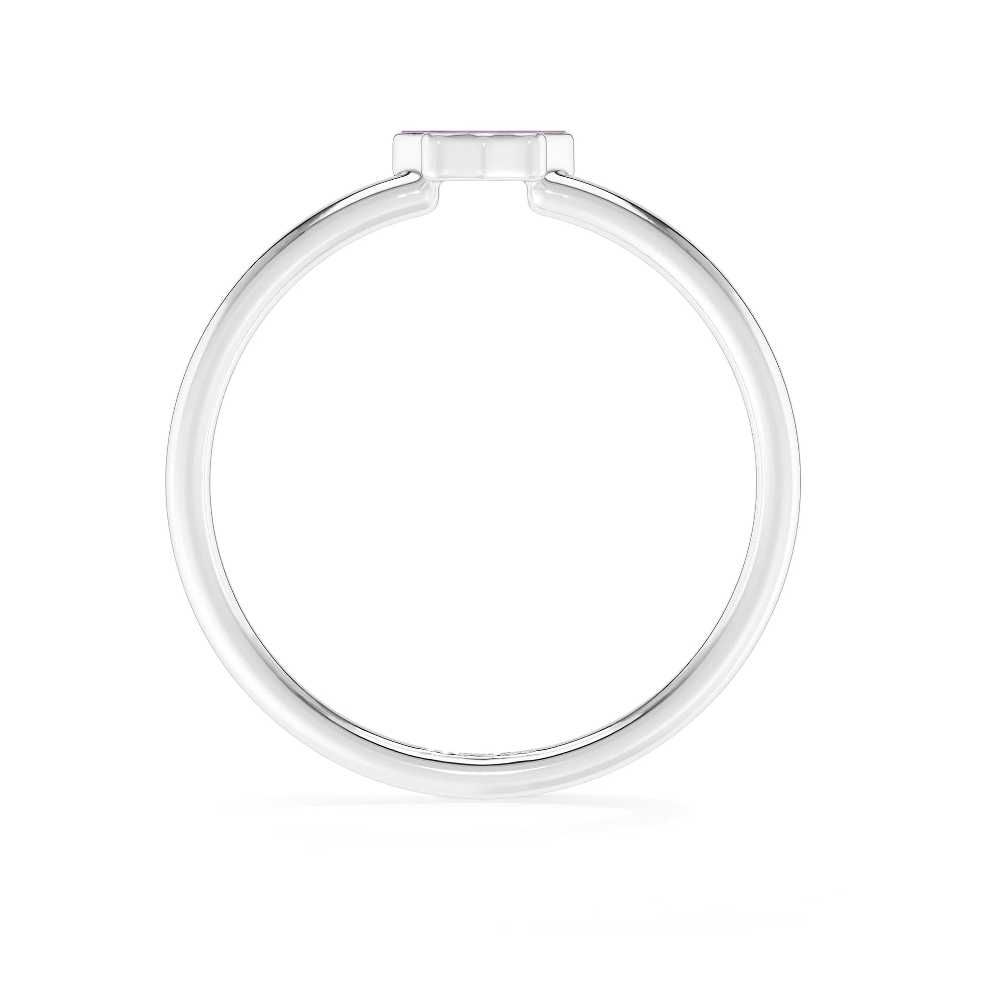 amethyst stackable bezel-set ring